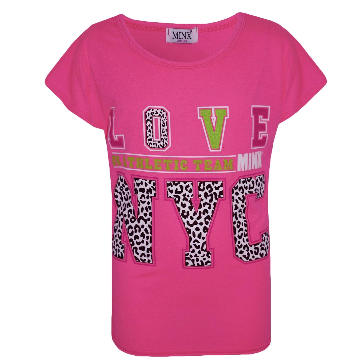 Kids Girls LOVE Us Athletic Team NYC Printed Trendy Fashion Crop Top 7-13 Years