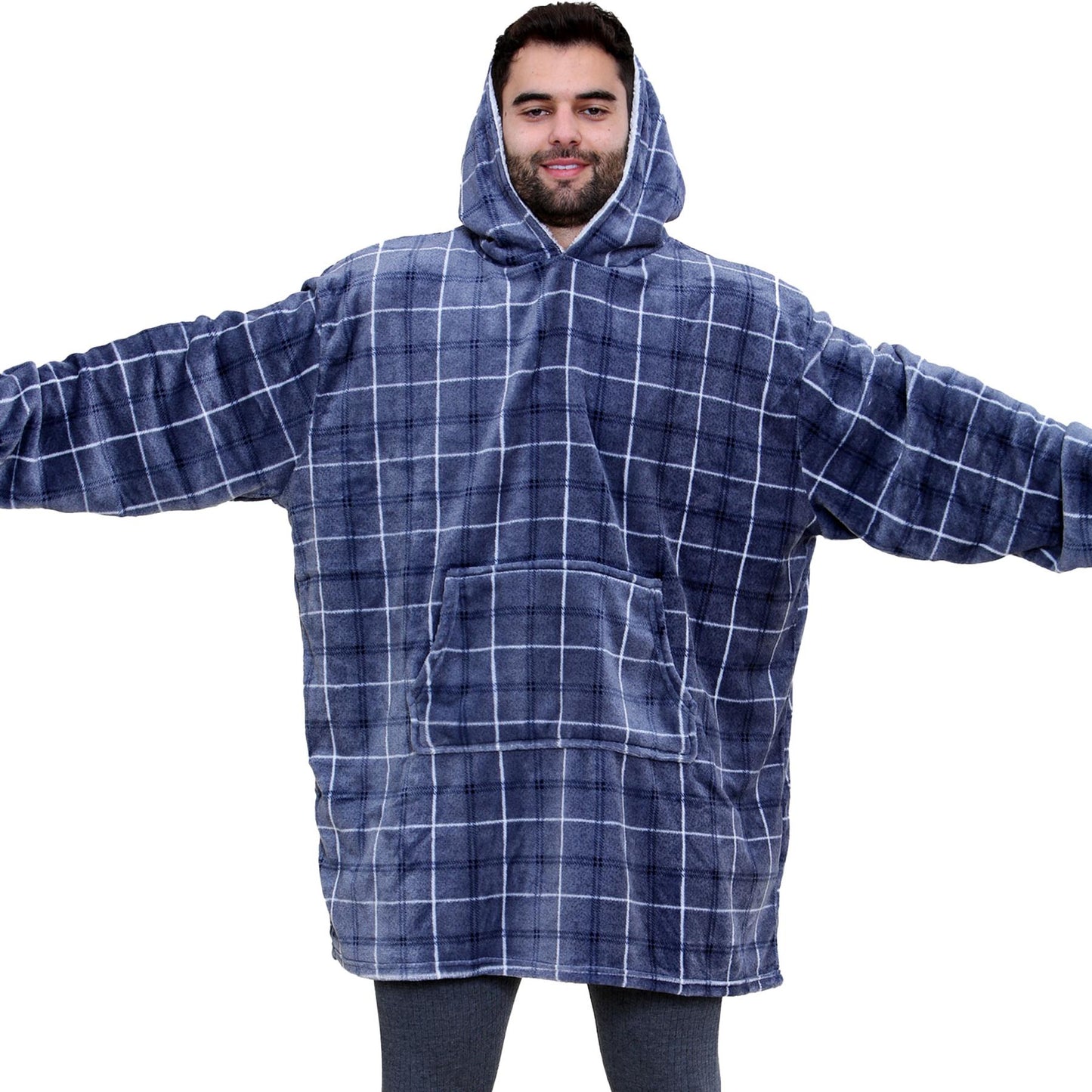 Unisex Men's Ladies Oversized Hoodie Printed Snuggle Super Soft Warm Blanket