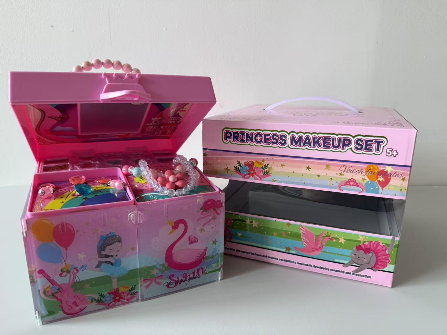 A2Z 4 Kids Princess Makeup Set Girls Portable Beauty Box Toy with Mirror Age 5+