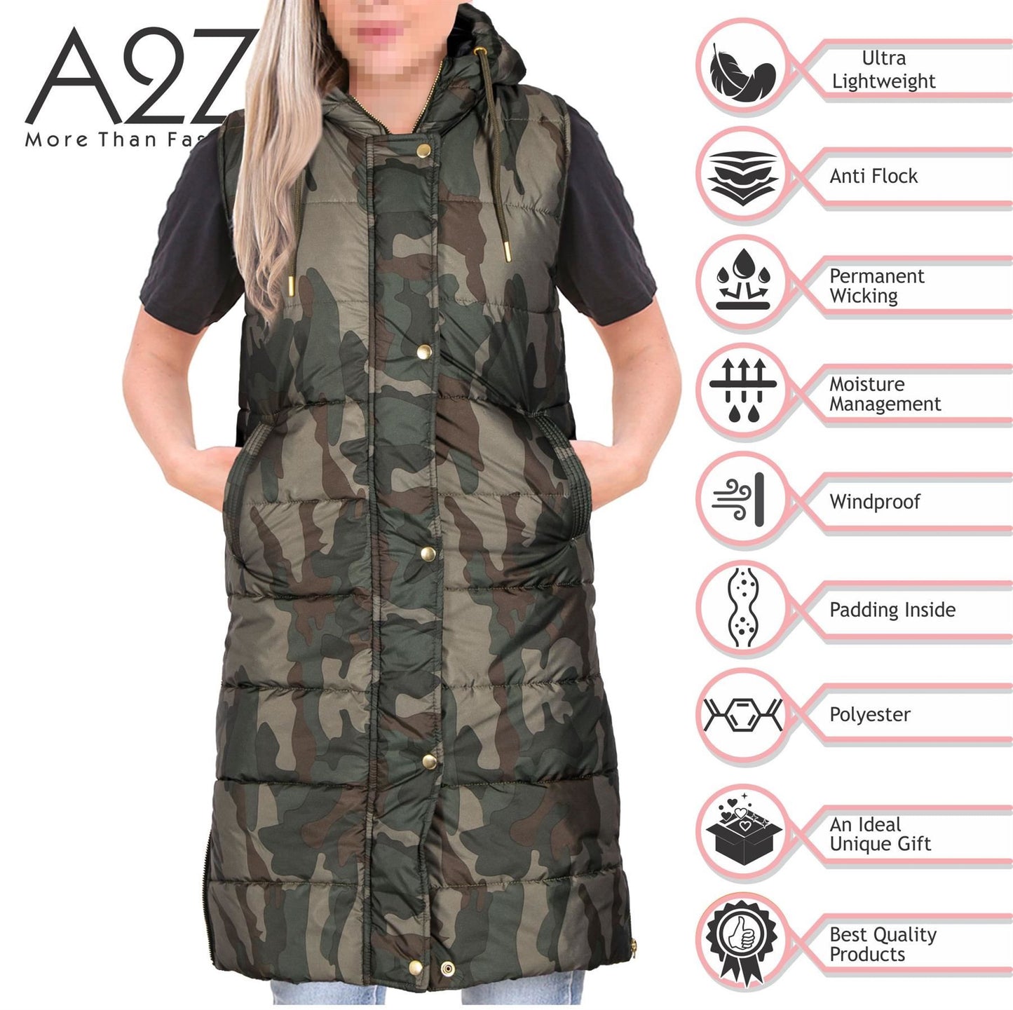 Ladies Oversized Gilet Long Line Style Jacket Long Sleeveless Fashion Women Coat