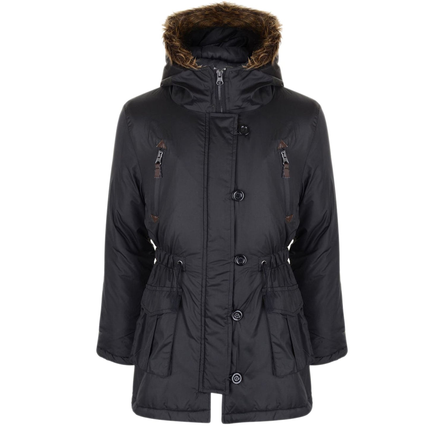 Kids Girls Padded Parka Jacket Kids Faux Fur Coat Wendy 1 New Age 7-13 Years