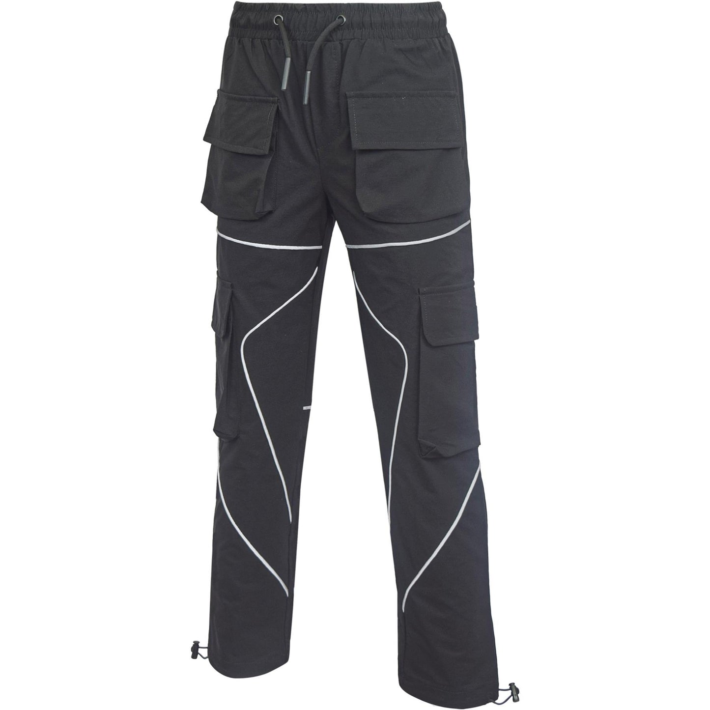 Kids Girls Cargo Trousers Elasticated Waist Straight Fit Joggers Activewear Pant
