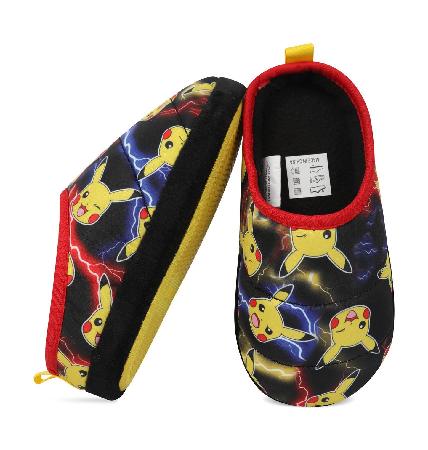 Official Pokemon Pikachu Kids Boys Girls Slippers Warm Fleece Shoes Non-Slip