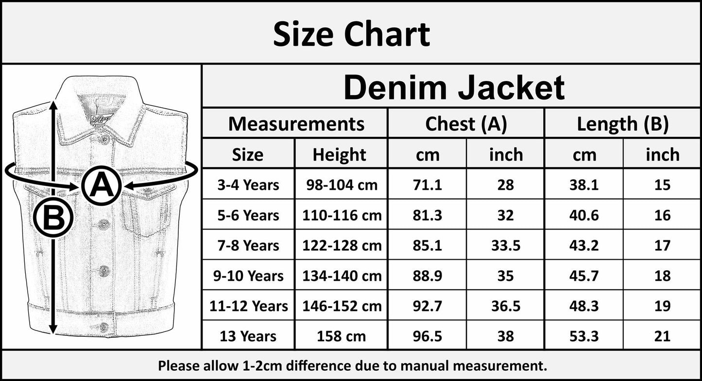 Girls Denim Jacket Dark Blue Jeans School Jackets Coats Age 3-13 Years