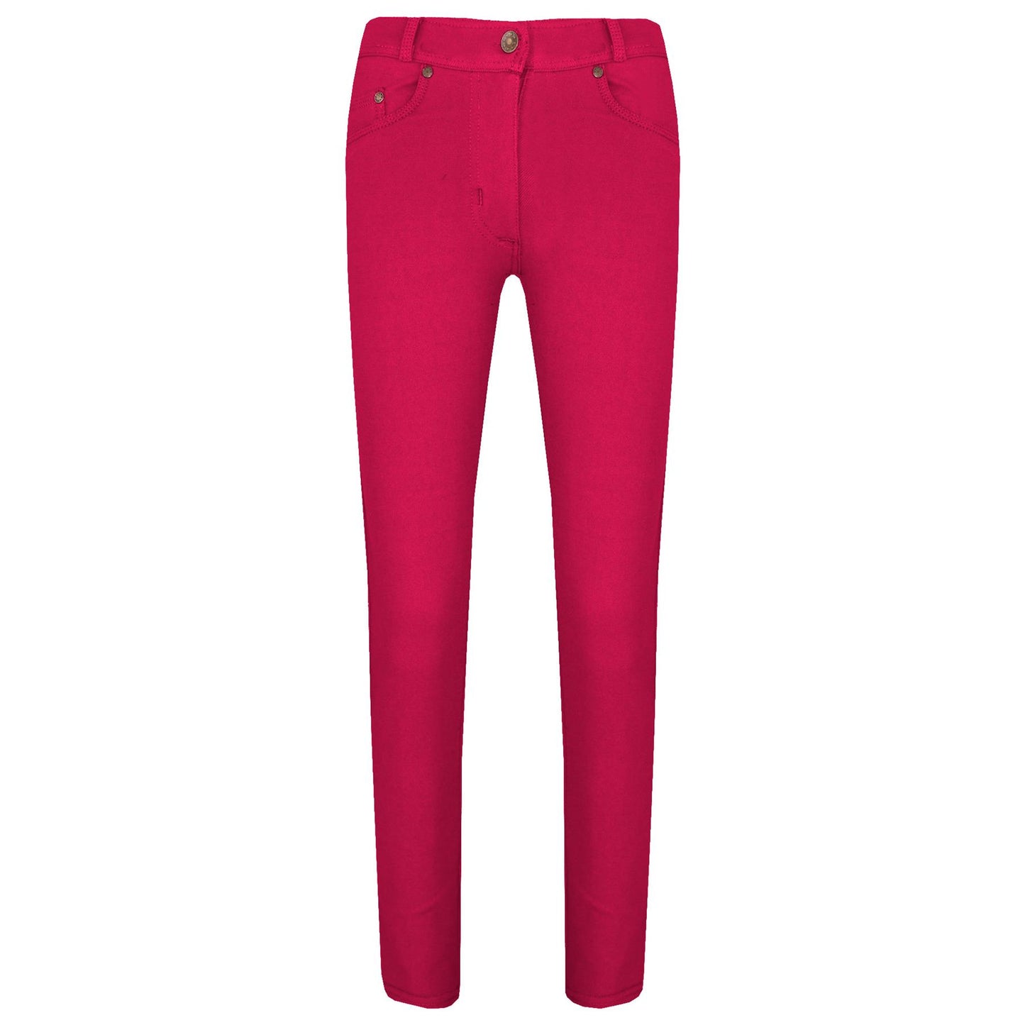 Kids Skinny Jeans Girls Stretchy Jeggings Fit Pants Coloured Trousers 5-13 Years