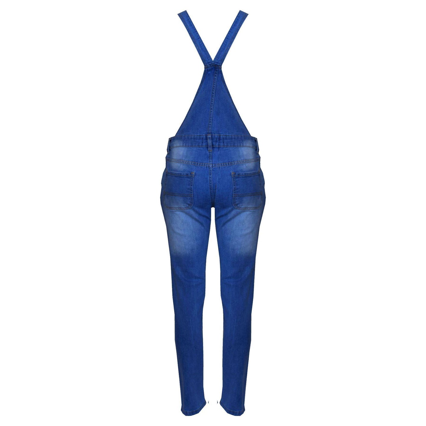 Kids Girls Denim Stretch Dungaree Jumpsuit Playsuit All In One Jeans 7-13 Years