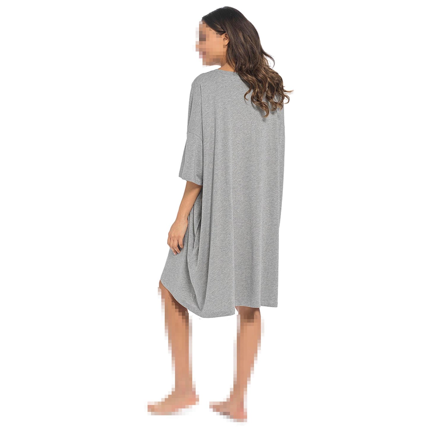 Ladies Oversized Nighties Short Sleeve Nigtshirt Women Casual Baggy Lounge Tee