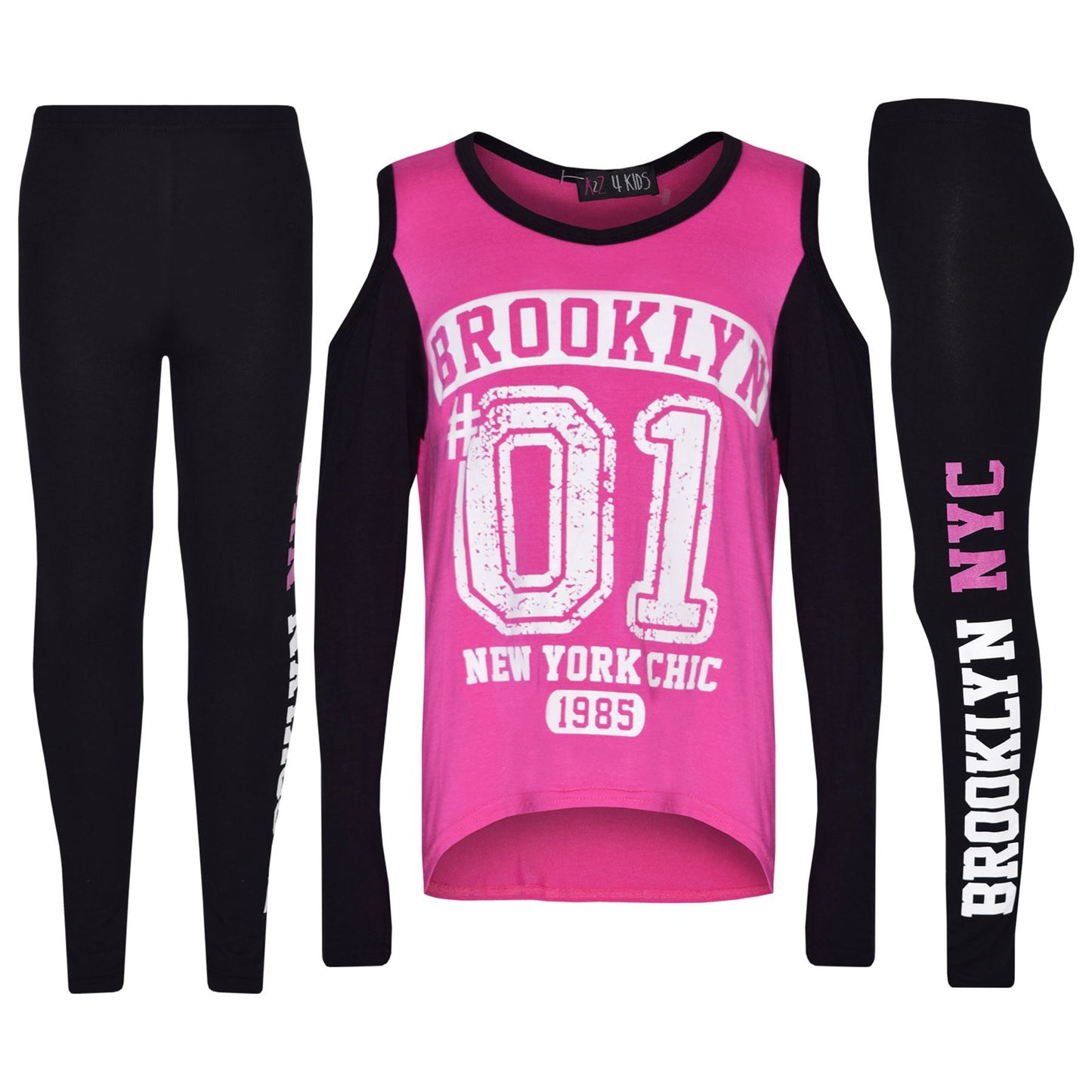 Girls Top Kids Brooklyn #01 Print Trendy Top & Fashion Legging Set 7-13 Years