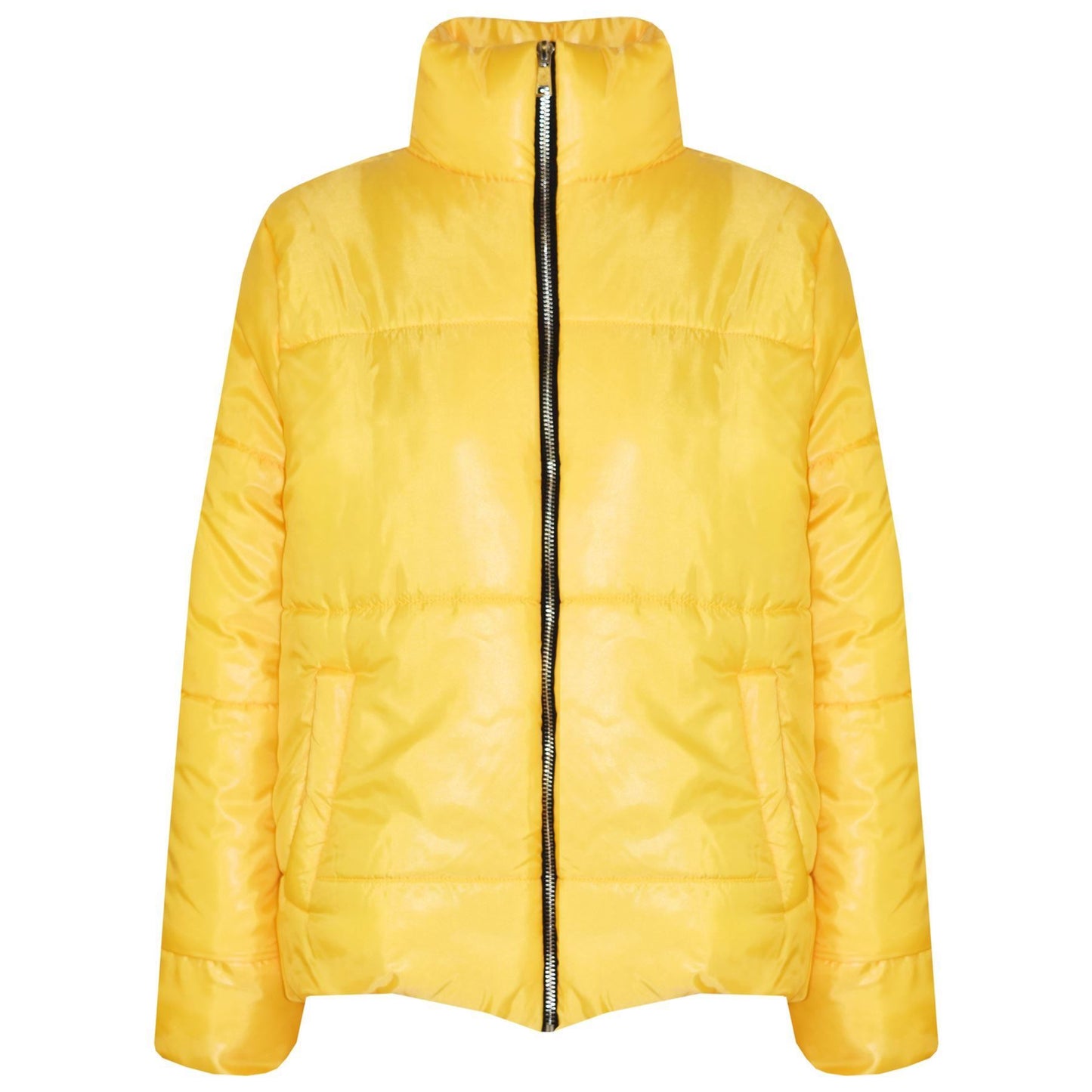 Girls Jacket Kids Wetlook Cropped Padded Quilted Puffer Bubble Jackets Coat 5-13