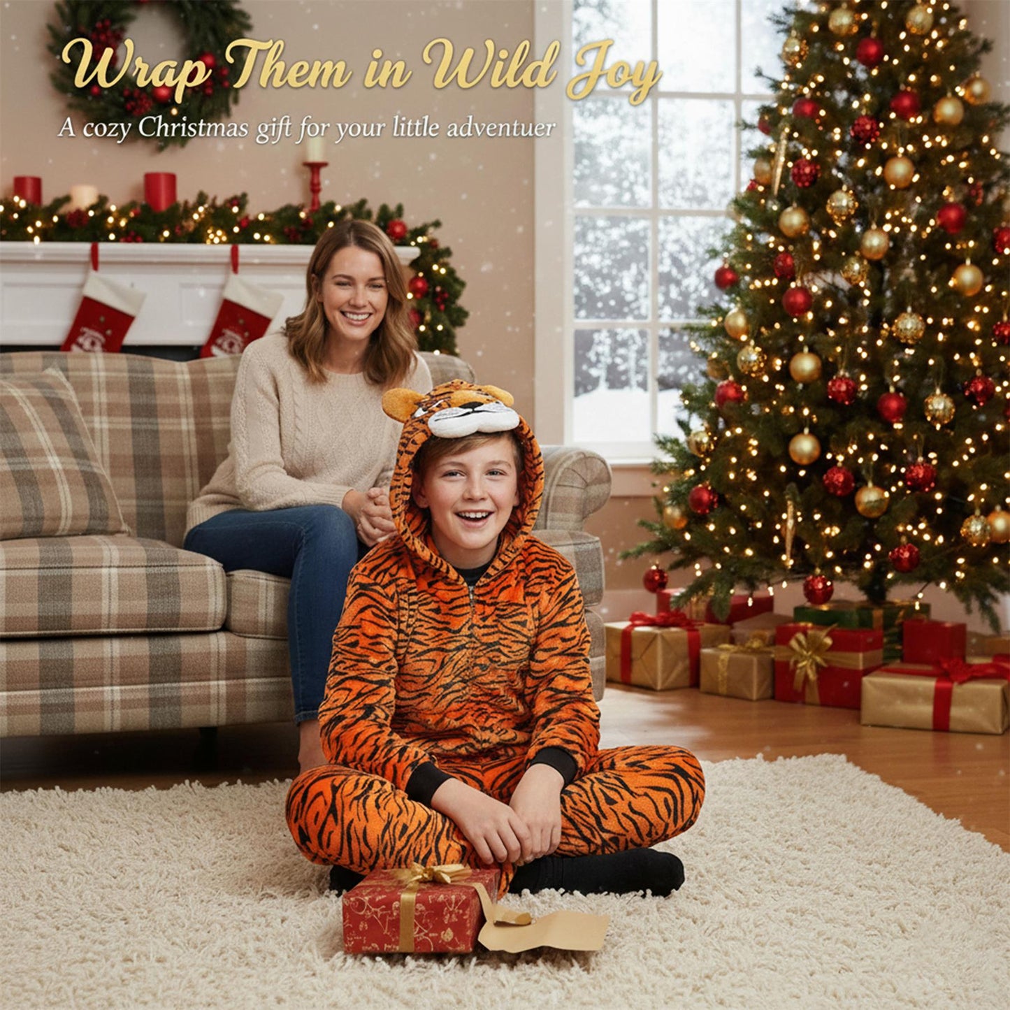A2Z 4 Kids Girls Boys Tiger A2Z Onesie One Piece Tiger Cosplay Jumpsuit