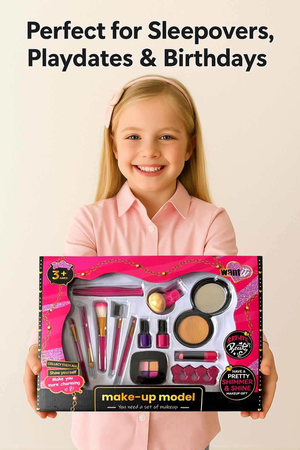 A2Z 4 Kids 36PCS Girls Pretend Play Makeup Set Model Beauty Kit Toy for Ages 3+