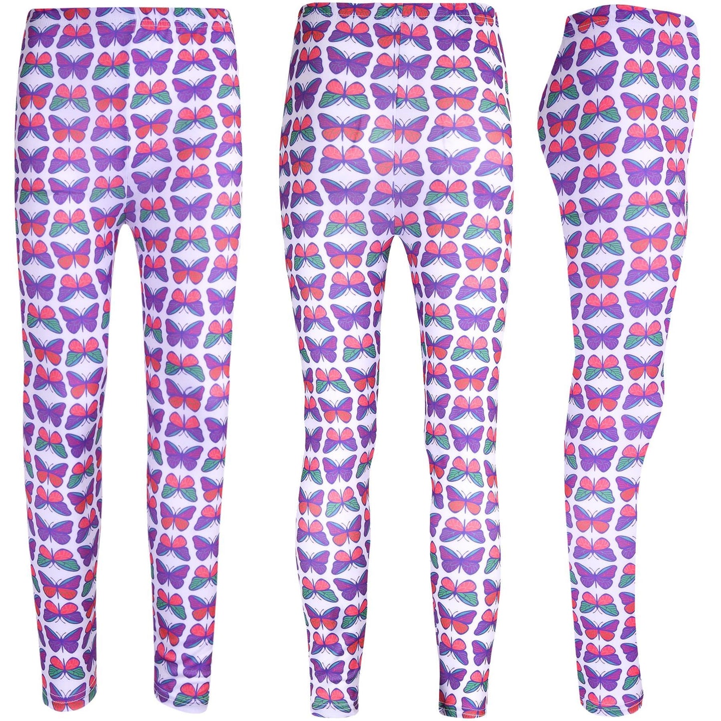 Kids Girls Legging Wild Flowers Butterflies Soft Stretchy Summer Fashion Bottoms