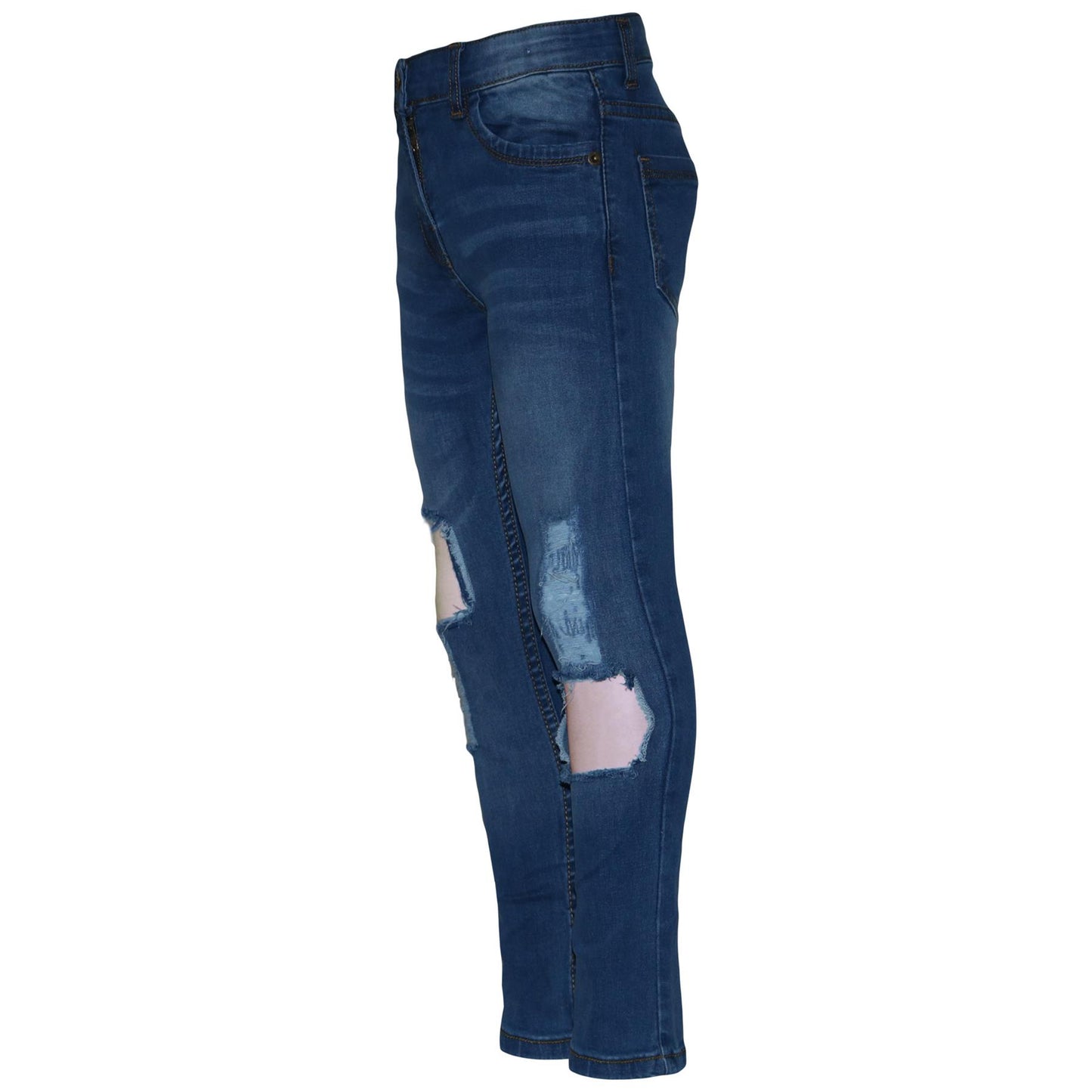 Kids Girls Skinny Ripped Jeans Denim Stretchy Fashion Pants Jeggings 5-13 Years