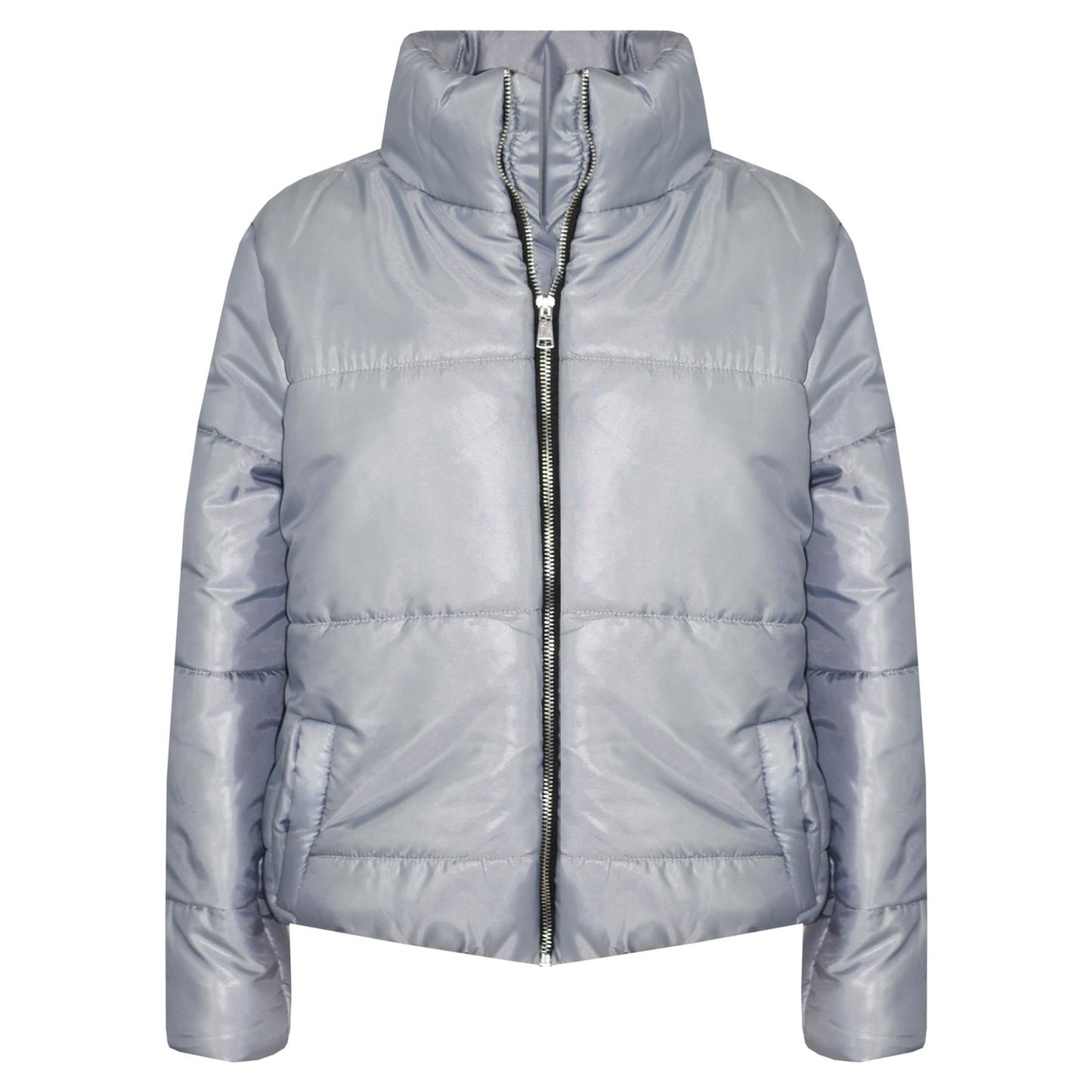 Girls Jacket Kids Wetlook Cropped Padded Quilted Puffer Bubble Jackets Coat 5-13