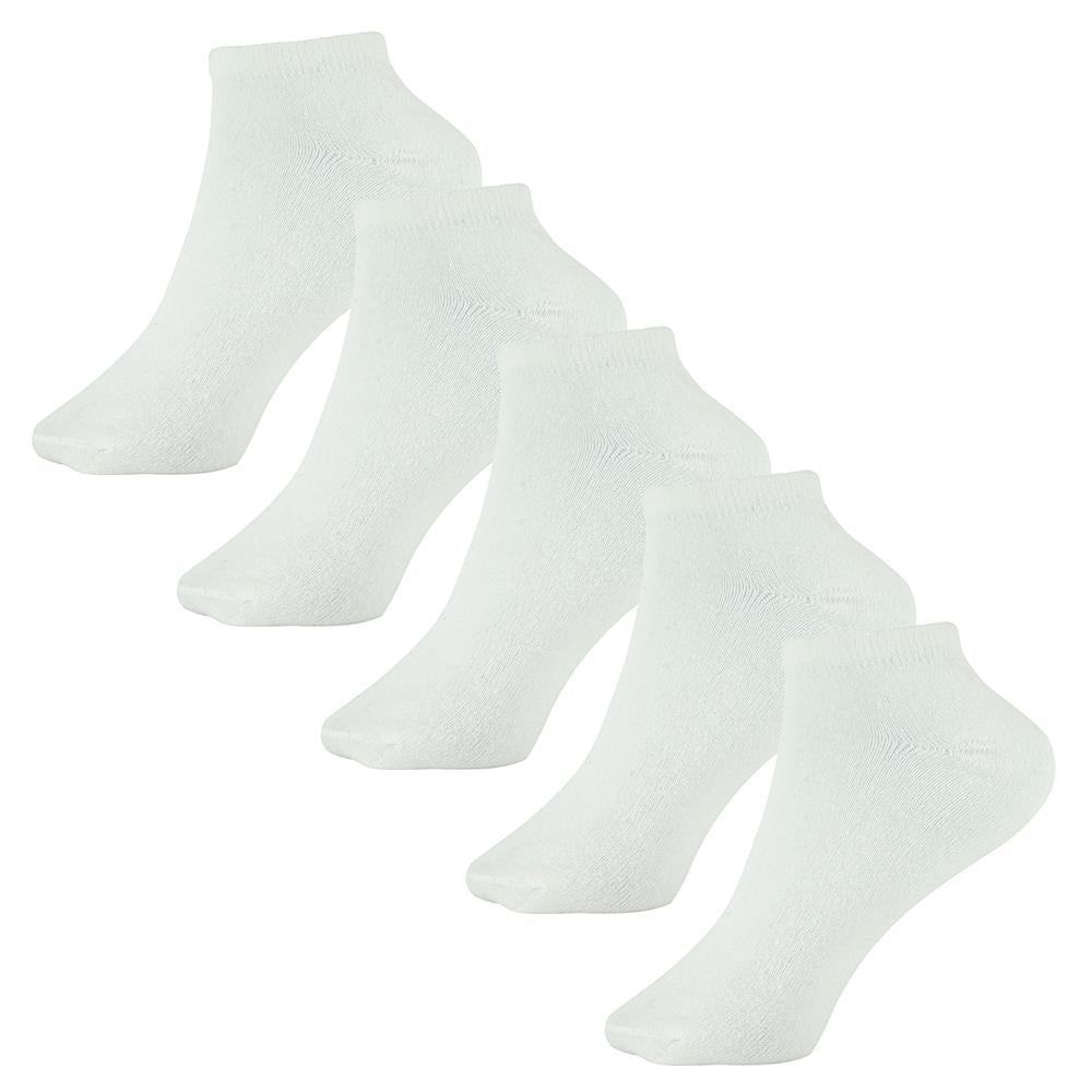 Ladies Plain Trainer Socks Low Cut Cotton Pack of 5 Stylish Woman Ankle Socks