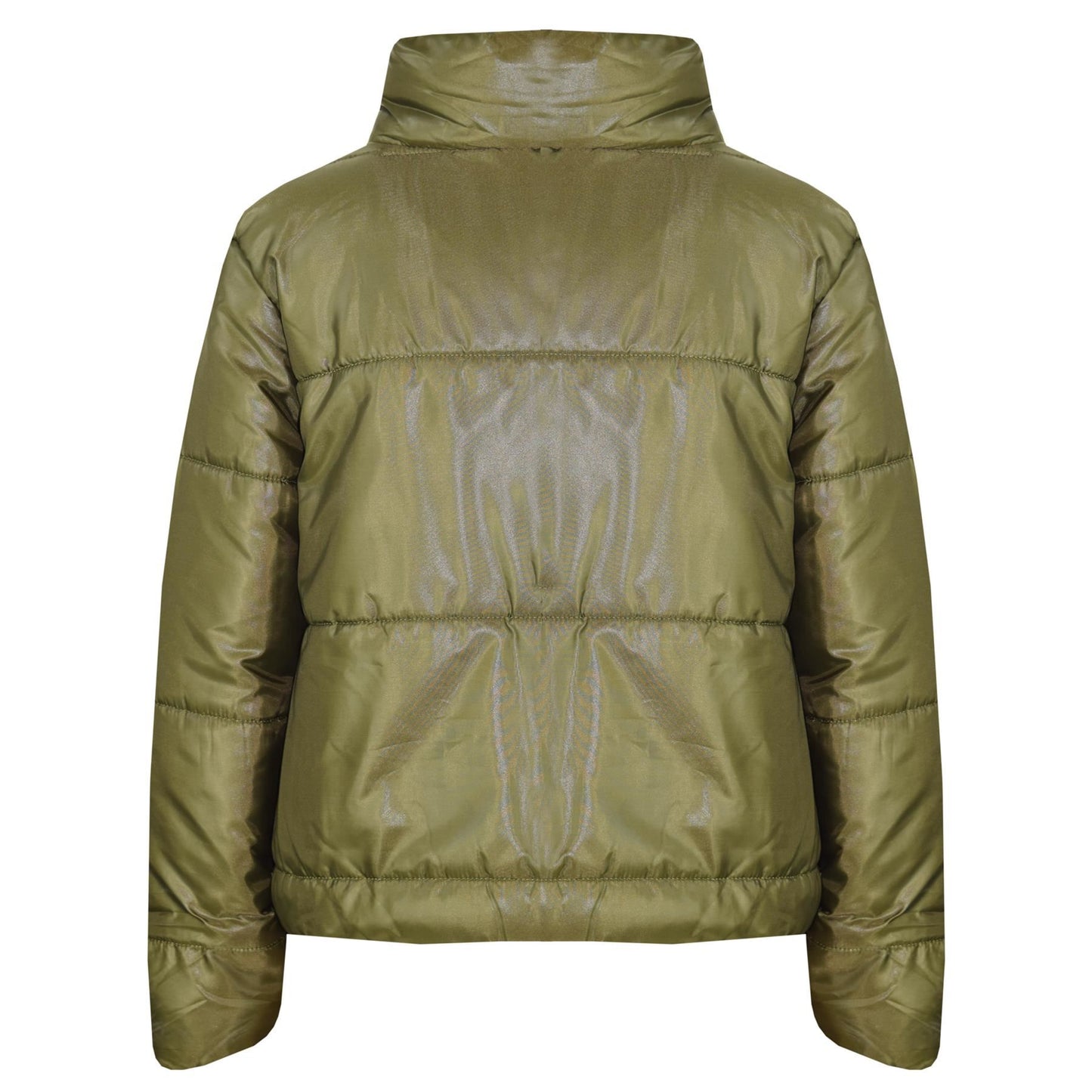 Girls Jacket Kids Wetlook Cropped Padded Quilted Puffer Bubble Jackets Coat 5-13