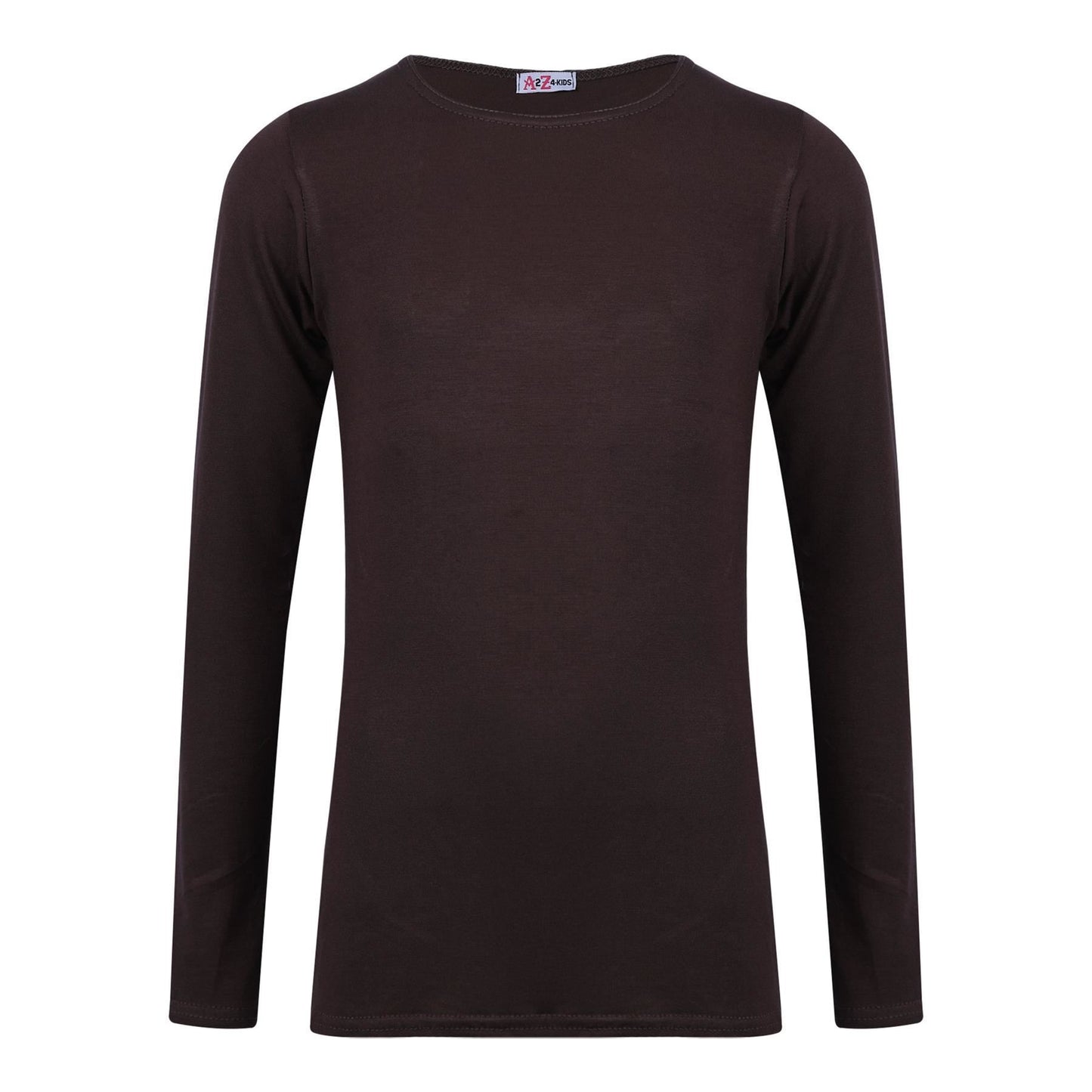 A2Z 4 Kids Girls Plain Long Sleeve T Shirt Soft Feel PE School Activewear Shirts