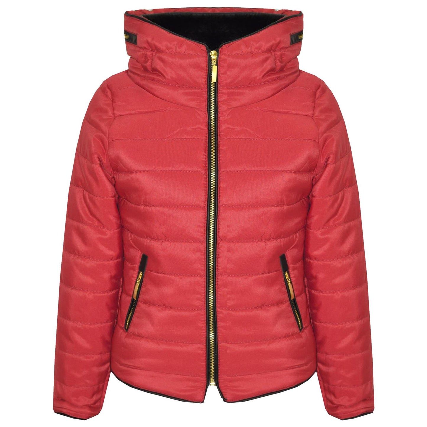 Girls Jacket Kids Padded Puffer Bubble Fur Collar Quilted Warm Thick Coats 3-13 Y
