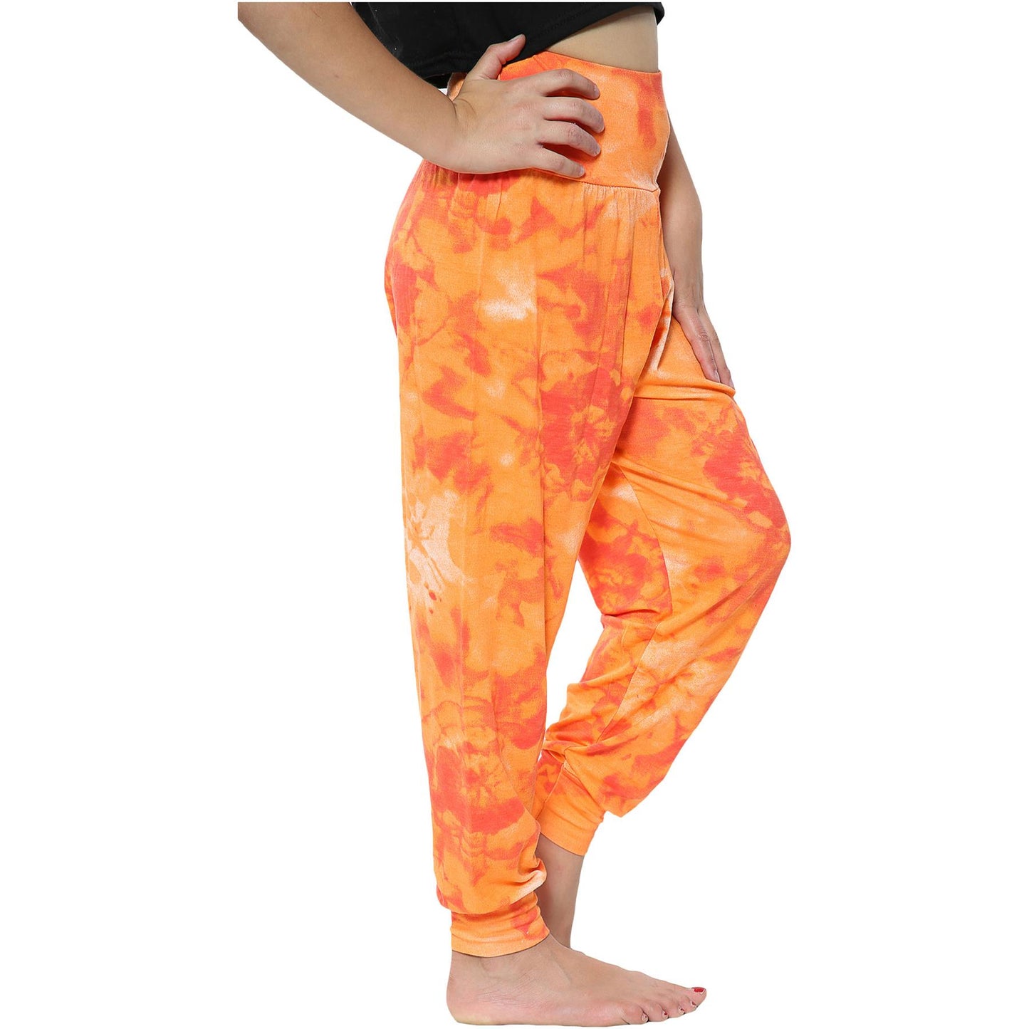 Kids Girls Ali Baba Harem Trouser Tie Dye Print Fashion Trendy Leggings 5-13 Yrs