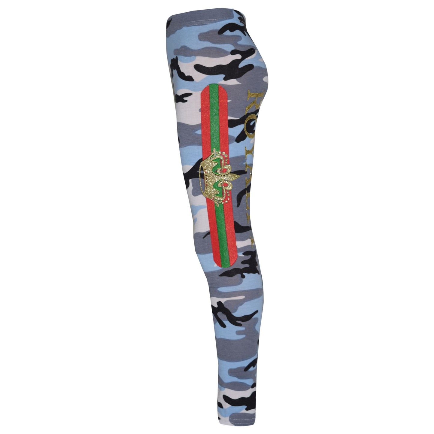 Girls Tops Kids Royalty Camouflage T Shirt Top & Legging Loungewear Set 7-13 Yr
