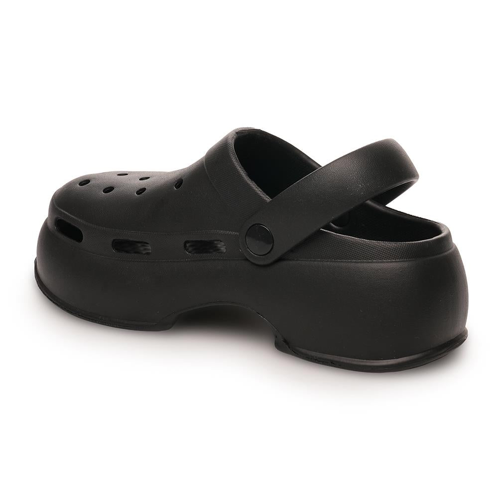 Womens Platform Heeled Clogs Slip On Pool Beach Mules Slipper Shower Sandals