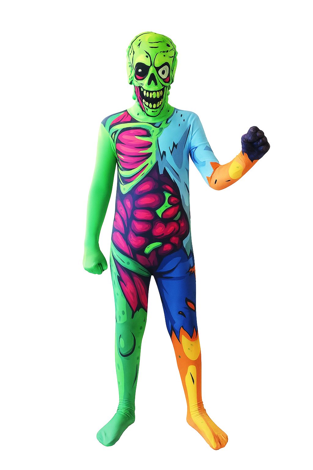 A2Z 4 Kids Boys & Girls Toxic Zombie Halloween Costume Scary Skeleton Bodysuit