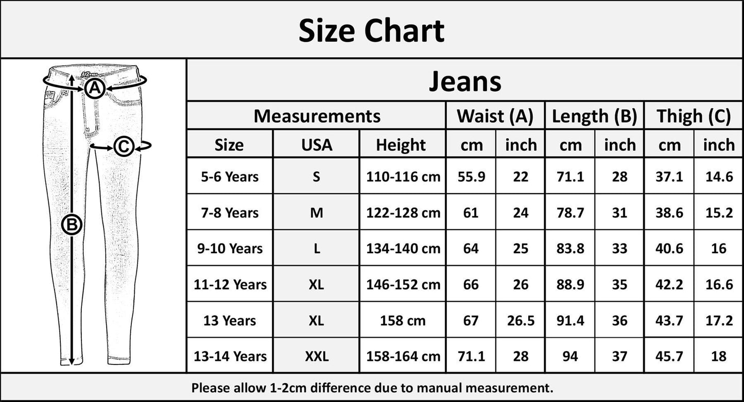 Kids Girls Stretchy Jeans Designer Ripped Drape Panel Denim Pant Trouser 5-13 Yr