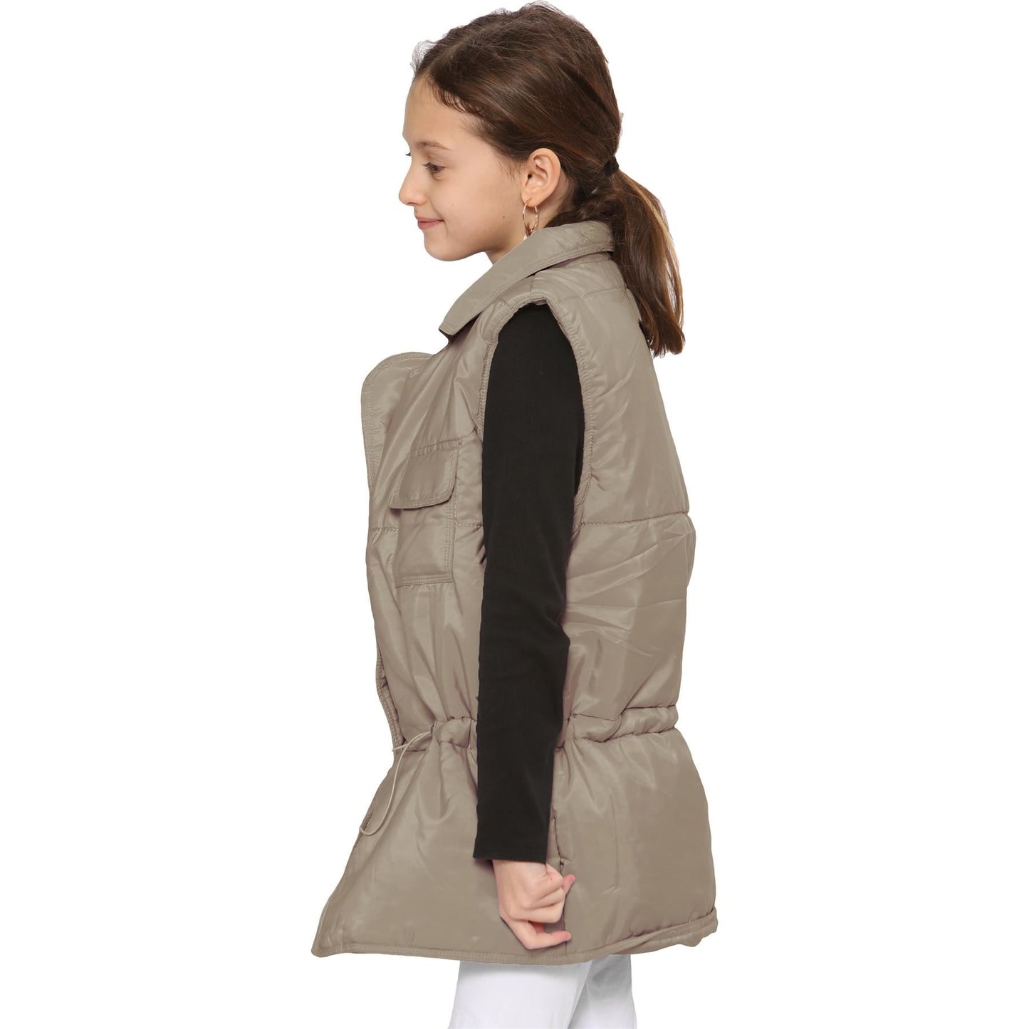 Kids Girls Sleeveless Coat Gilet Fashion Oversized Gilet Style Jacket Coat