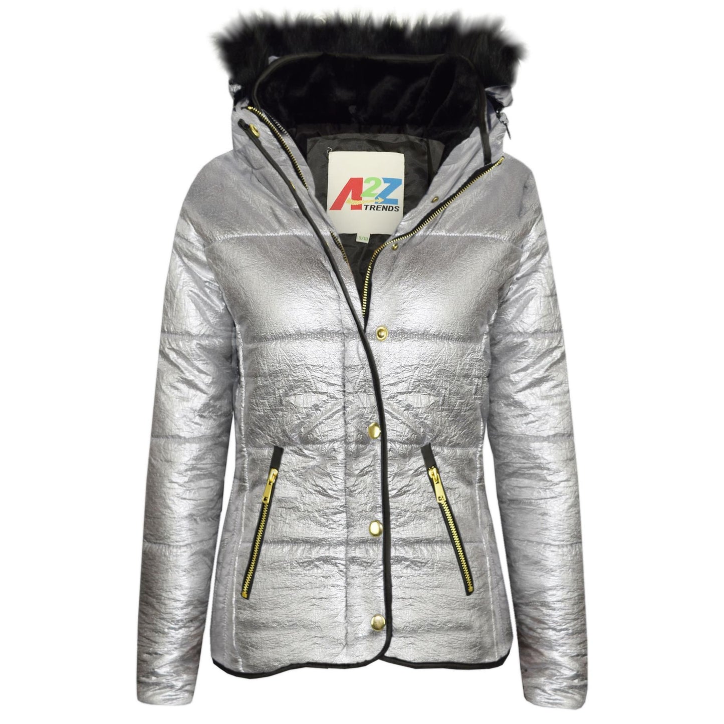 Kids  Girls Padded Puffer Quilted Coat Faux Fur Collar For  Girls Age 3-13 Years