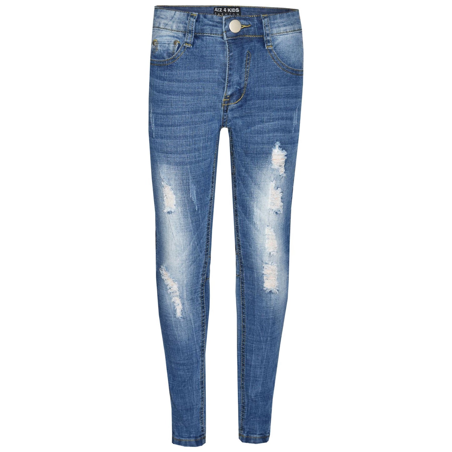 A2Z 4 Kids Skinny Jeans Ripped Stretchy Pants Fashion Pant New Age 3 -13 Years