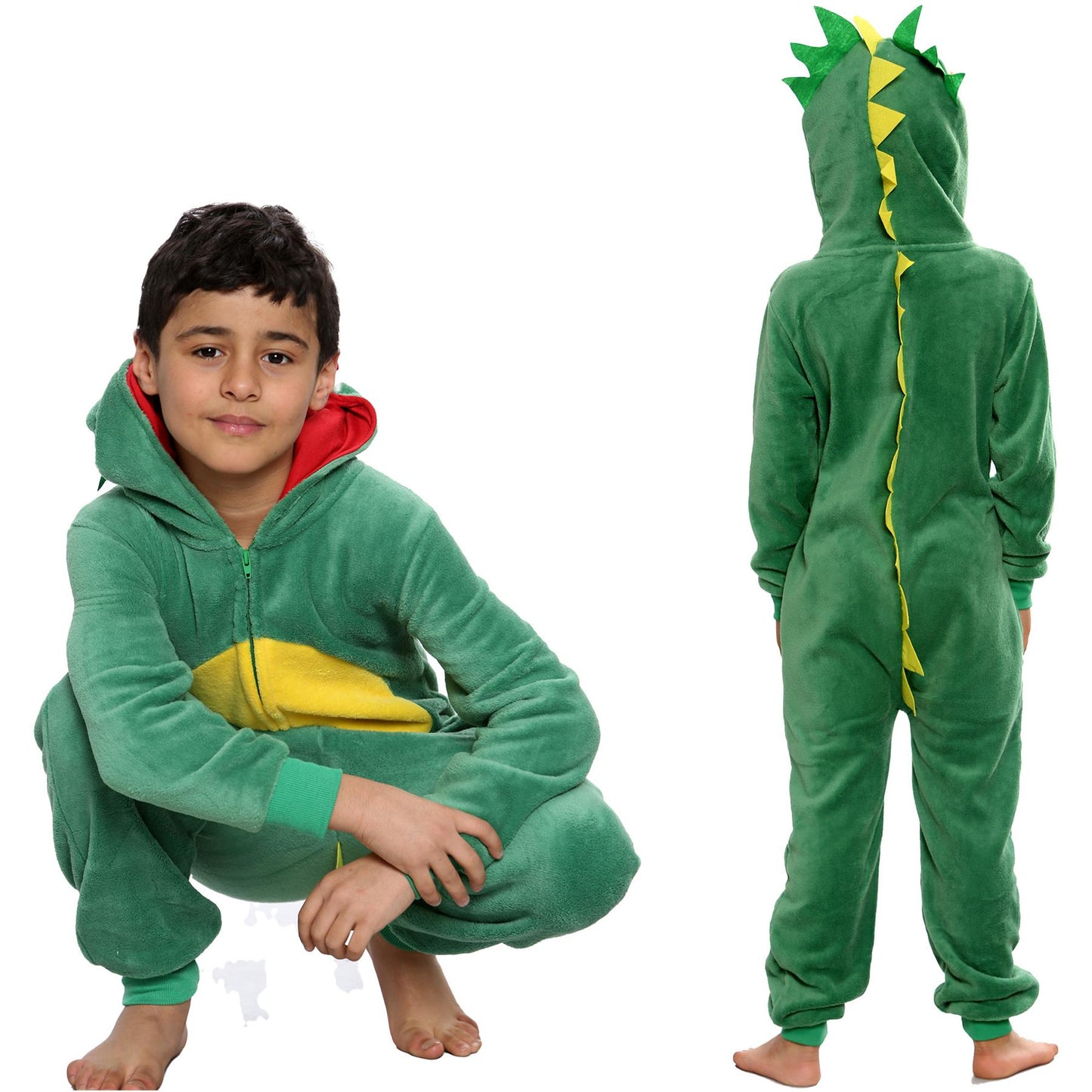 Kids Girls Boy A2Z Onesie One Piece Soft Fluffy Dinosaur All In One Xmas Costume