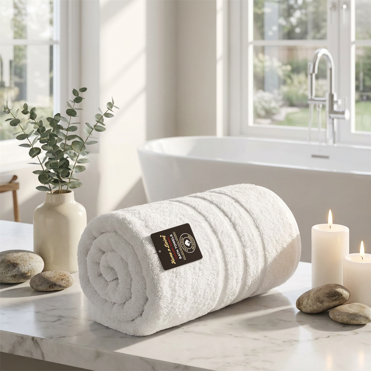 A2Z Hotel Bath Towel White Soft Absorbent Cotton for Spa Gym Bathroom