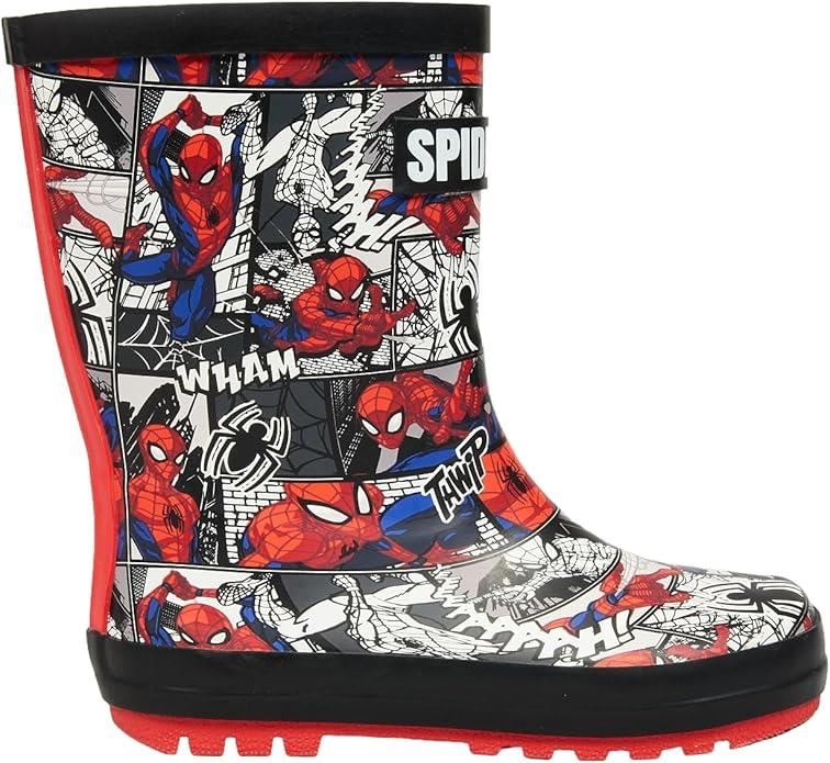 Marvel Spiderman Boys Wellington Boots Waterproof Kids Wellies Comic Superhero
