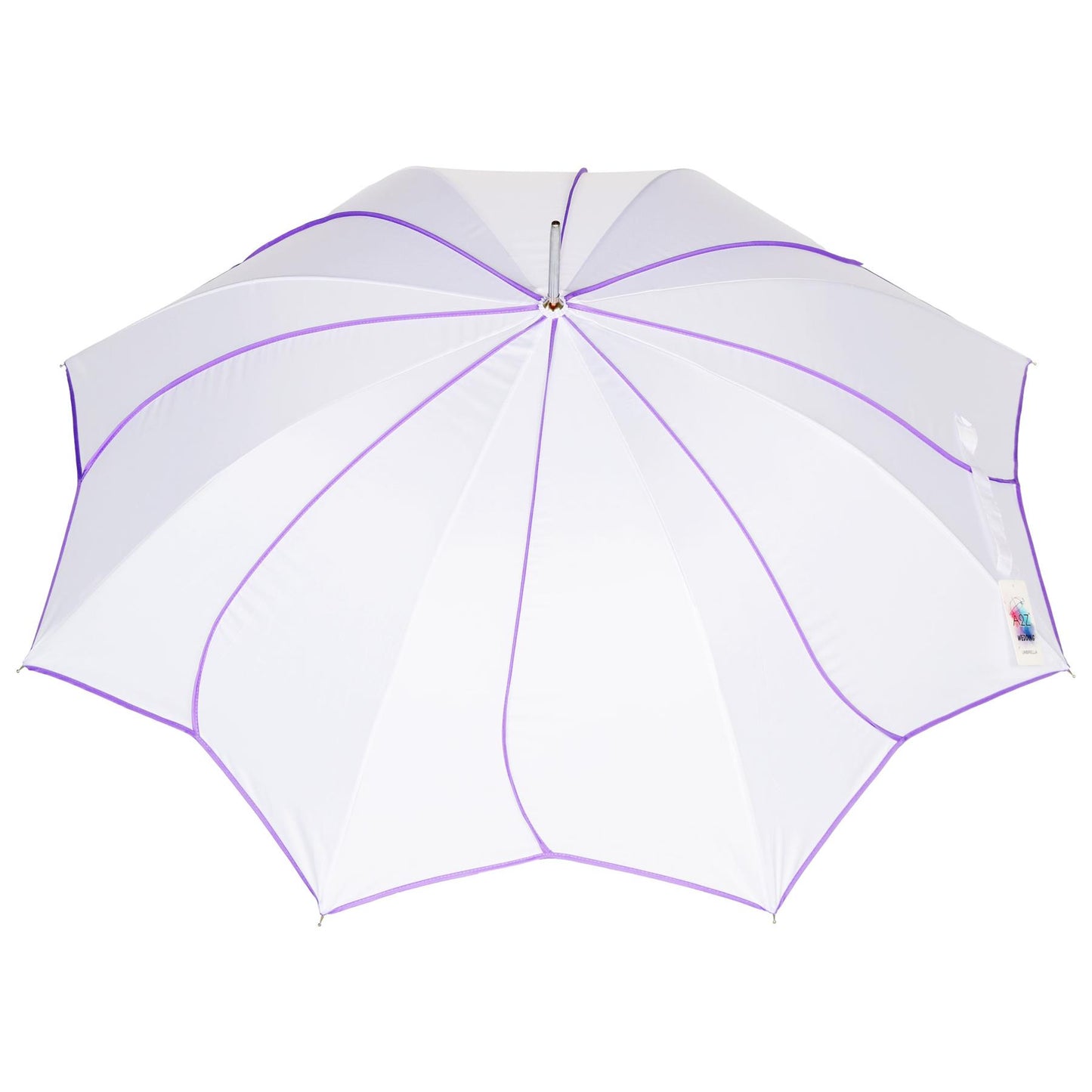 A2Z Wedding Umbrella 46" Auto Open Dome Dual Flower Piping Bride Groom Brolly