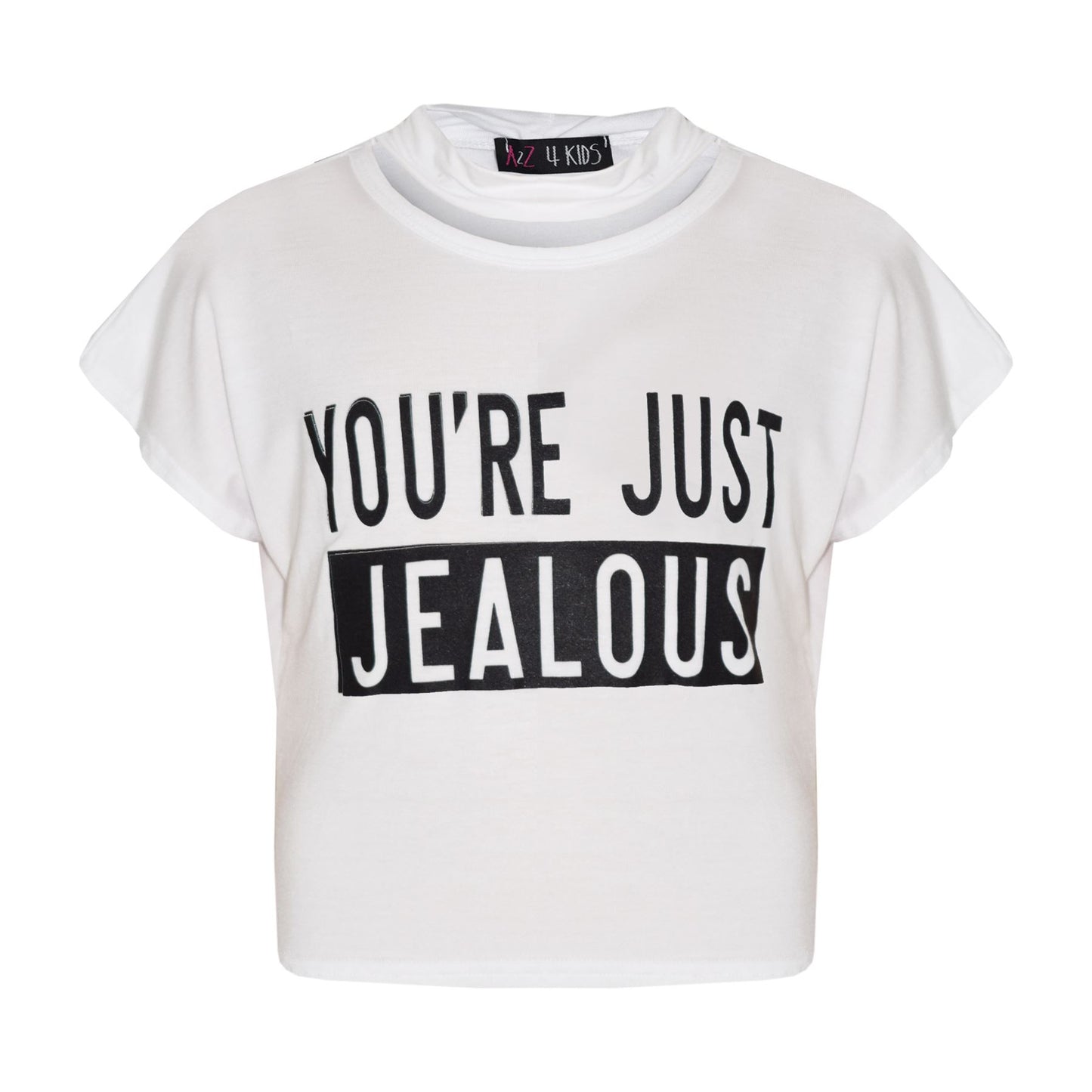 Girls Tops Kids Designer You 're Just Jealous Print Crop Top & Legging Set 7-13Y
