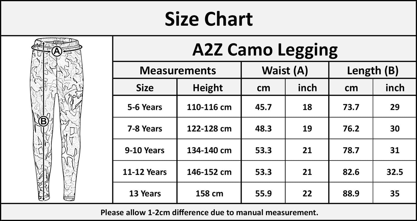 Kids Girls Legging Designer's Camouflage Print Trendy Fashion Leggings 5-13 Year
