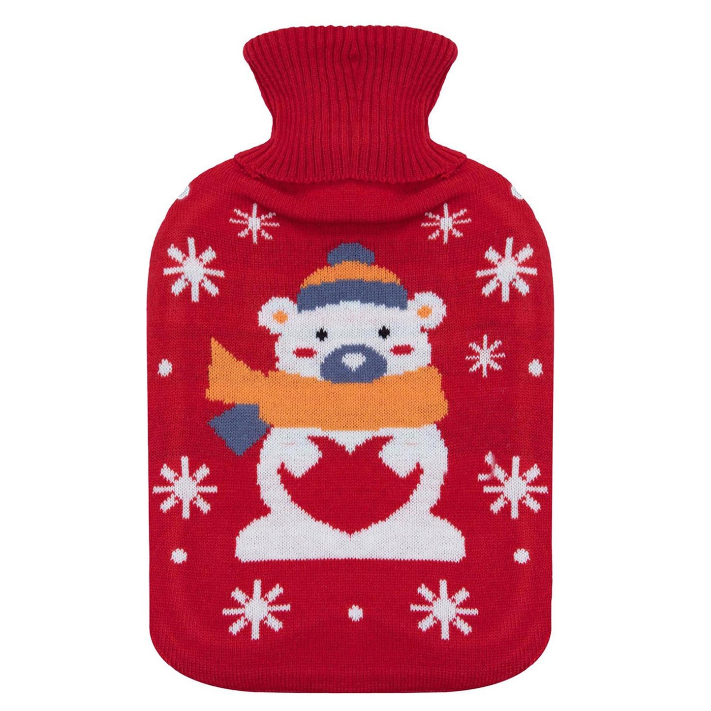 2-Pack Hot Water Bottle Christmas Santa Penguin Polar Bear Xmas 2L Heat Therapy