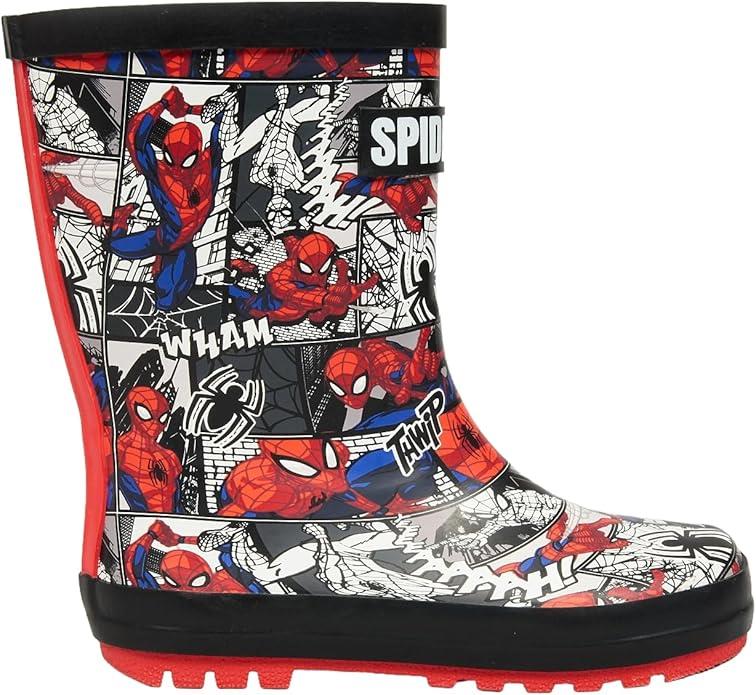 Marvel Spiderman Boys Wellington Boots Waterproof Kids Wellies Comic Superhero