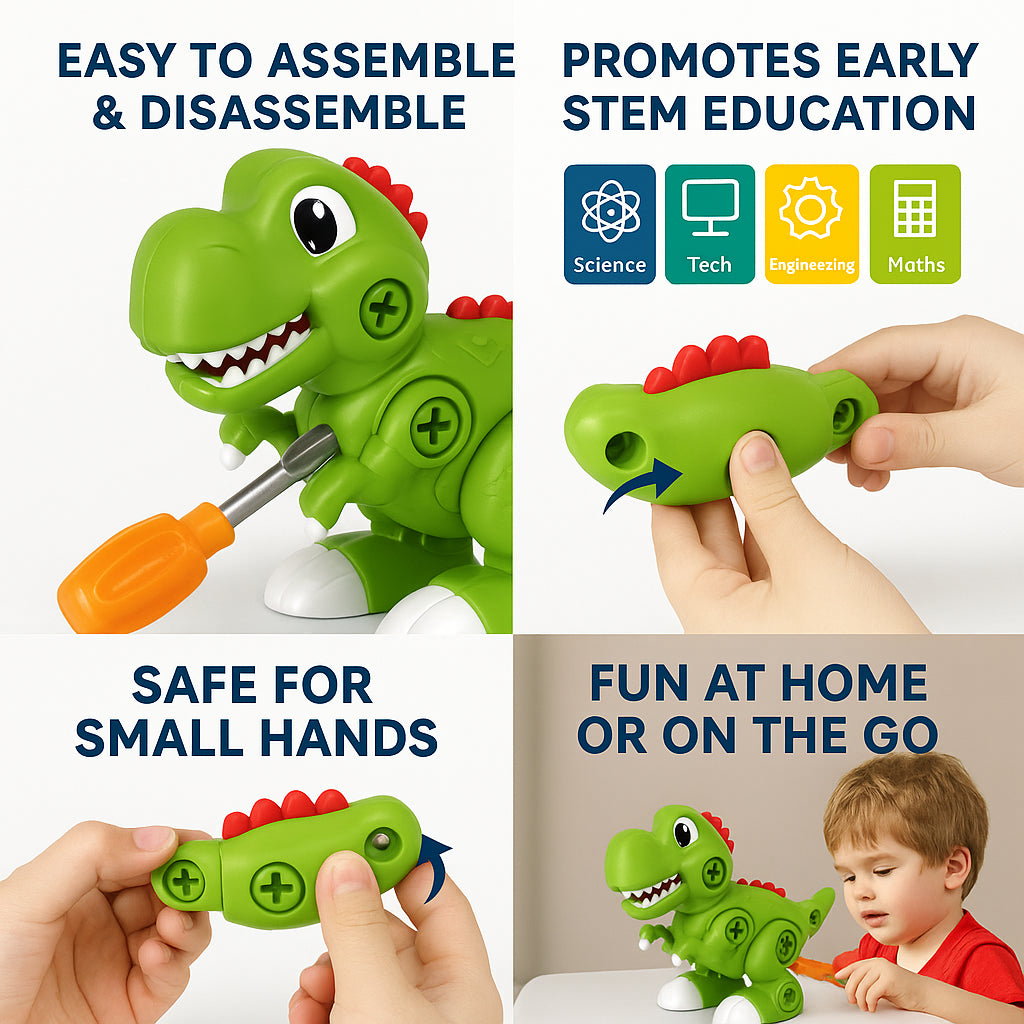 Kids Dinosaur Take-Apart Toy T-Rex Toy with Tools STEM DIY Build & Learn Toy