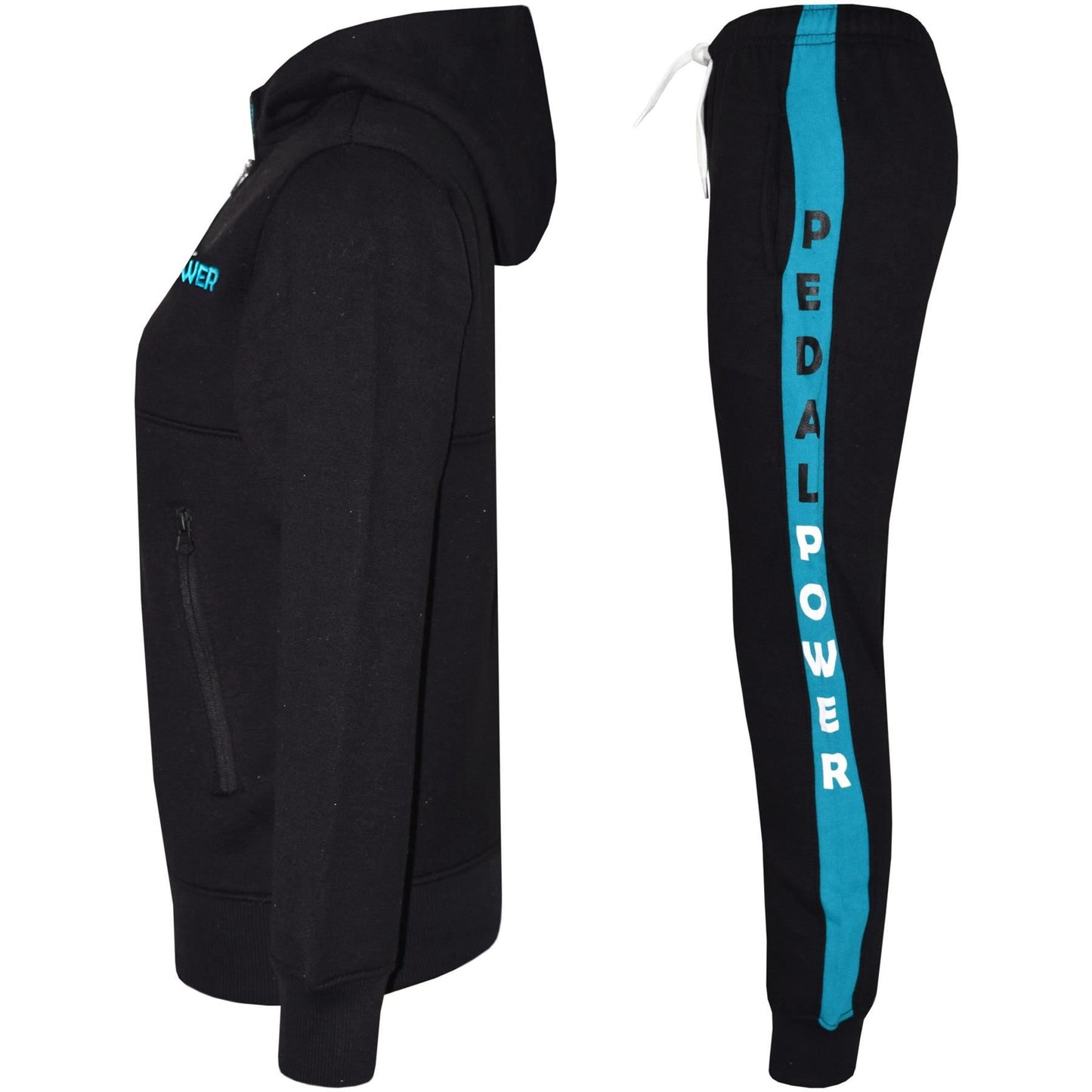 Kids Boys Girls Tracksuit Pedal Power Zipped Hooded Top Bottom Jogging Suit 5-13