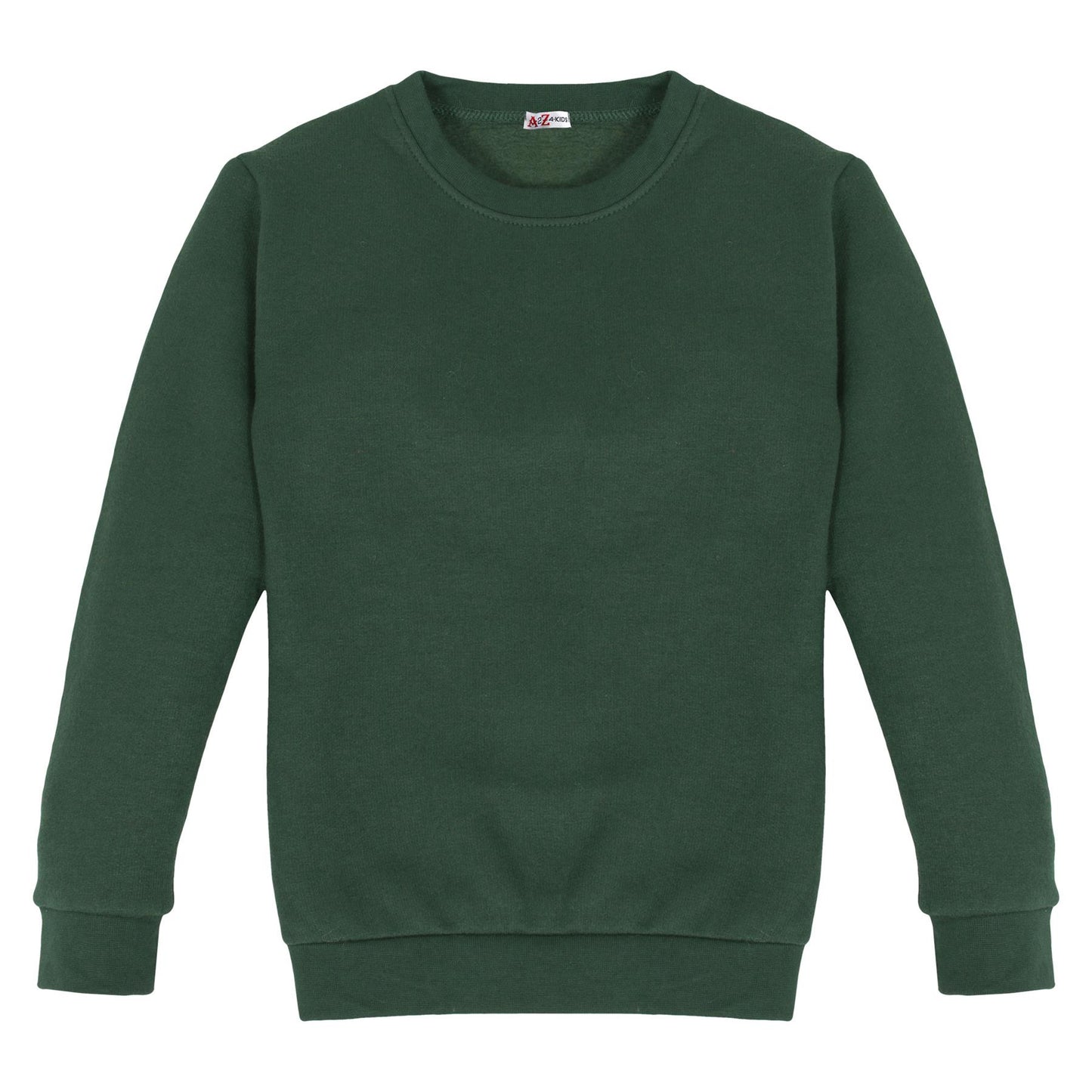 Kids Girls Boys Sweatshirt Plain Crew Round Neck Uniform Age 2-13 Years