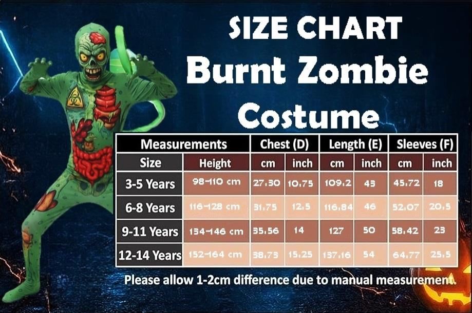 A2Z 4 Kids Burnt Zombie Halloween Fancy Costume For Boys & Girls Scary Undead
