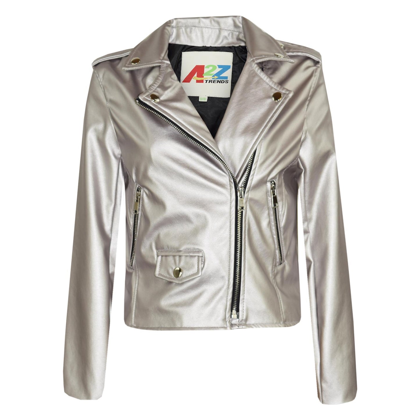 Girls Jackets Kids PU Faux Leather Jacket Zip Up Biker Coat New Age 5-13 Years