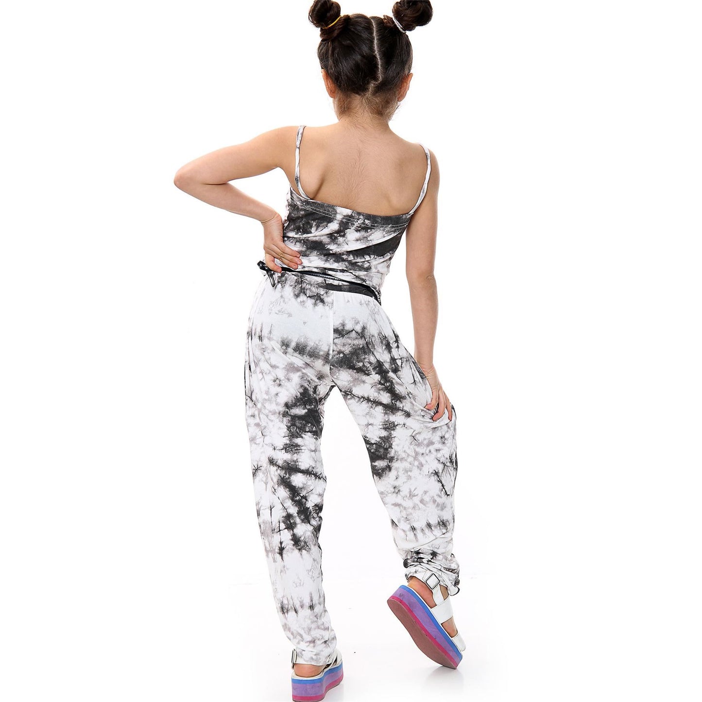 Kids Girls Jumpsuit Tie Dye Print Trendy Fahsion Playsuit All In One Jumpsuits