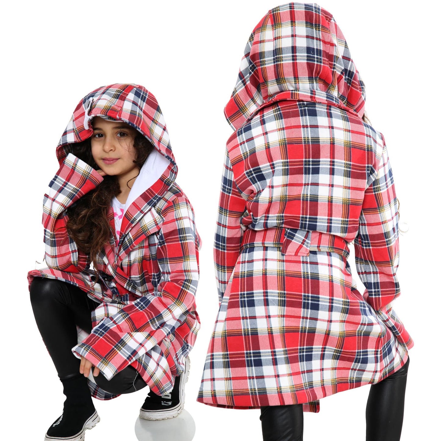 A2Z 4 Kids Parka Jacket Hooded Warm Jacket Oversized Belted Cuffs 5 -13 Years