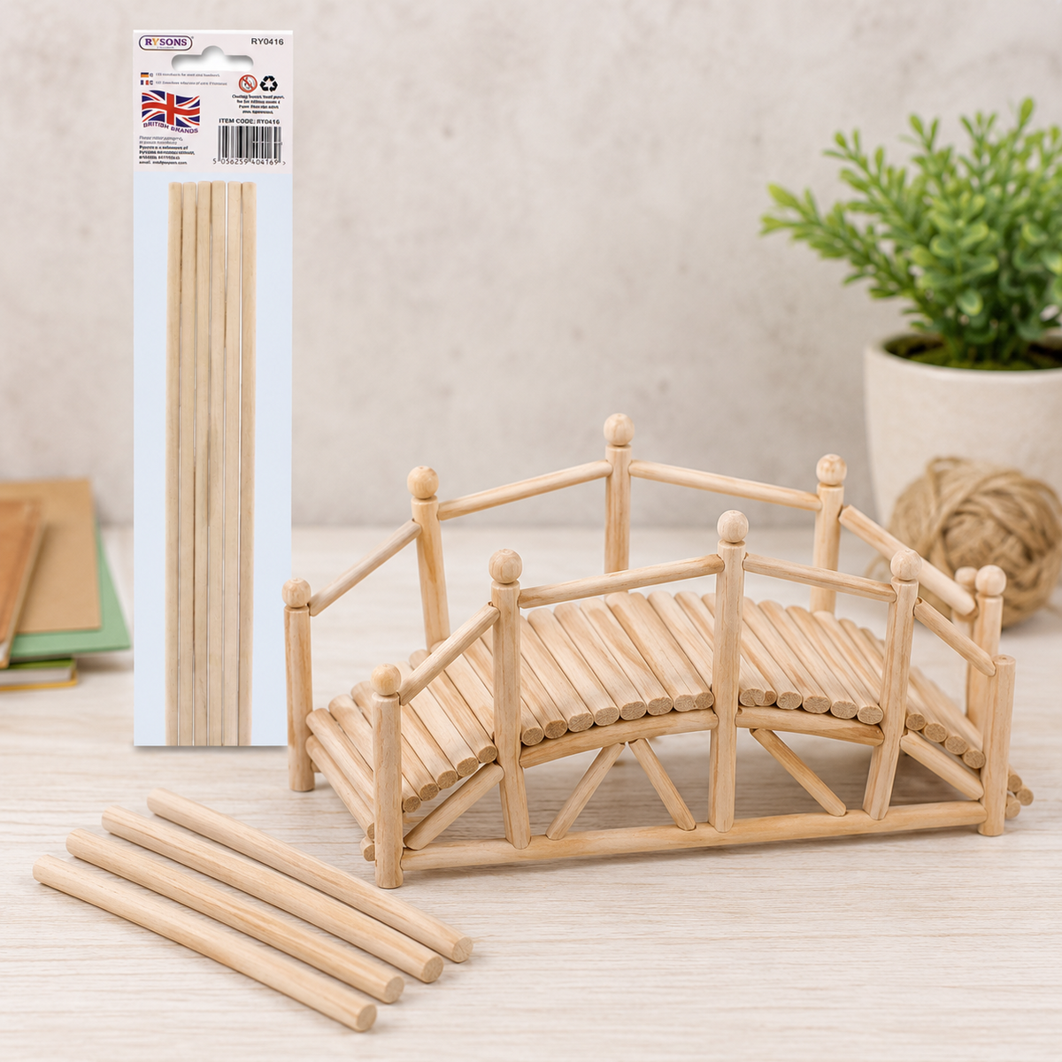 A2Z Wooden Dowels Craft Rods Natural Timber Sticks For Diy Hobby Projects