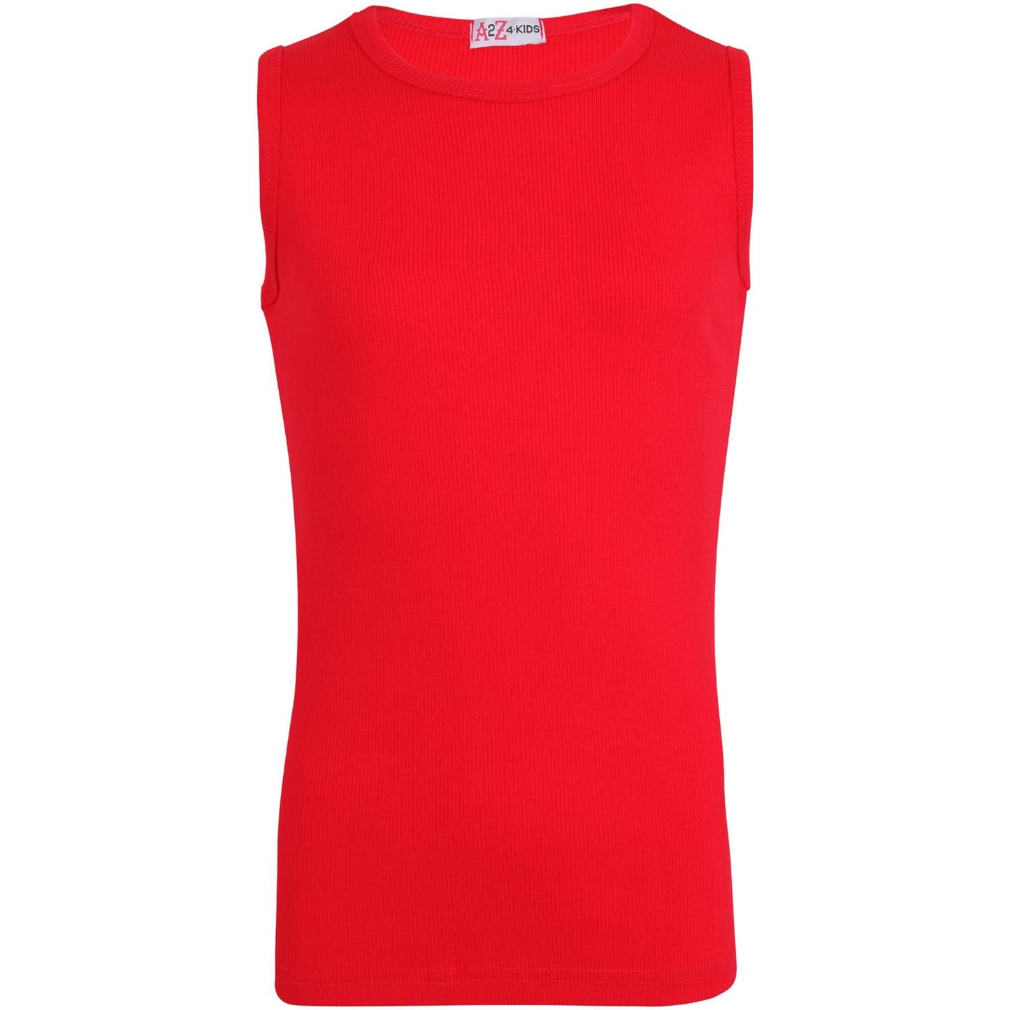 Kids Girls Ribbed Vest Top 100% Thick Cotton Fashion Tank Tops T Shirt 2-13 Year