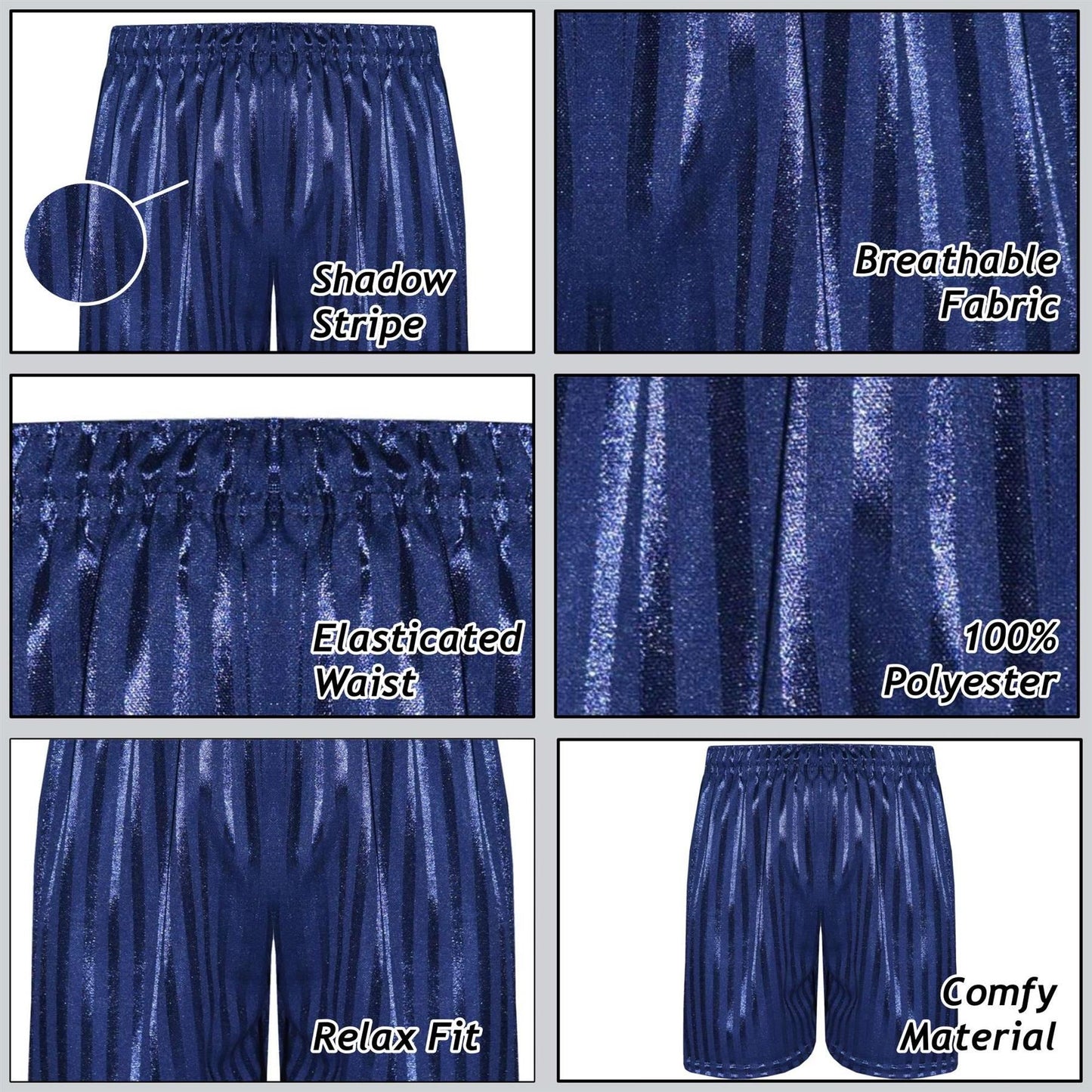 A2Z 4 Kids Shadow Stripe PE Shorts Pack of 2 Football Gym Shorts Age 2-13 Years