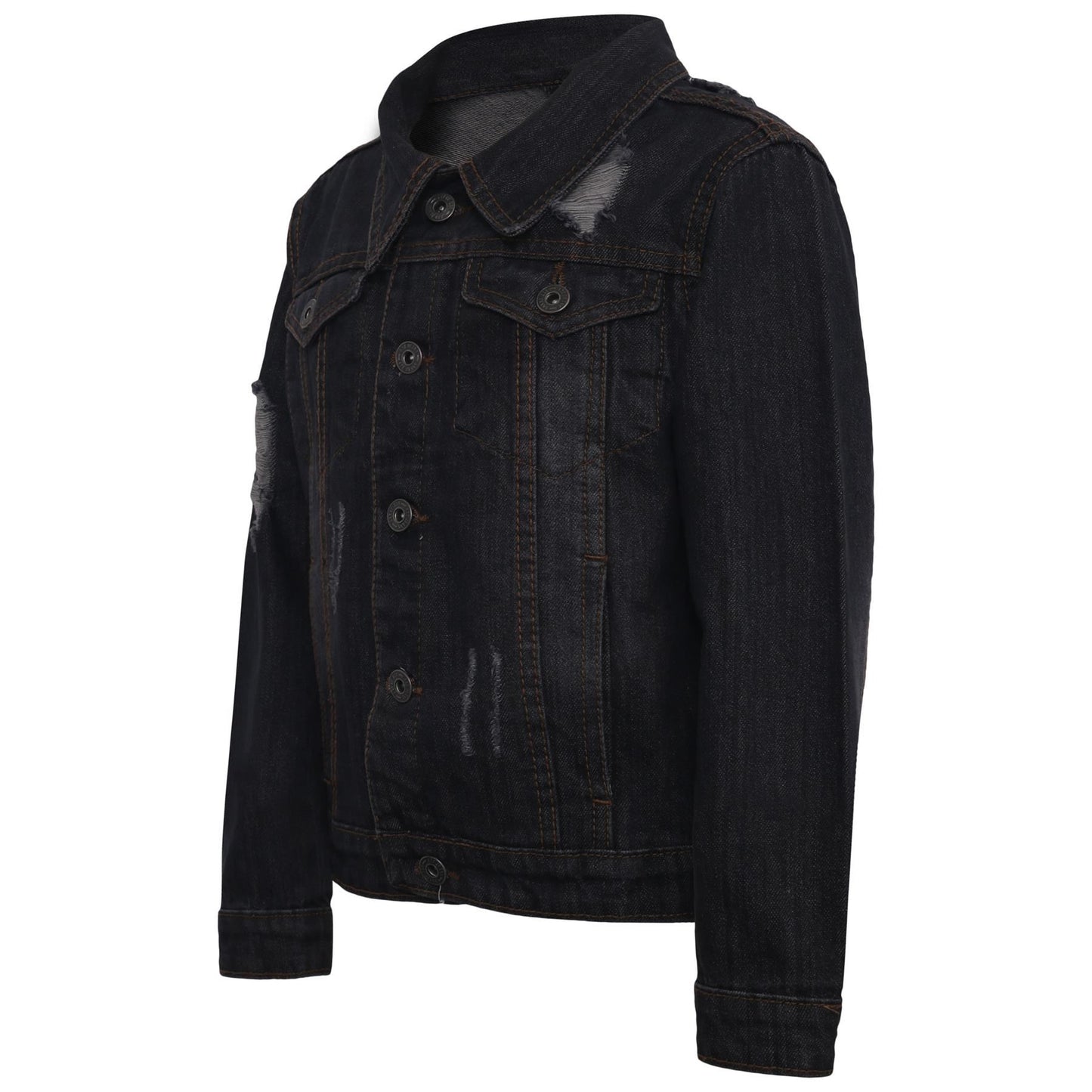 Kids Boys Denim Jacket Ripped Jeans Fashion Jackets Coat Age 3-13 Years