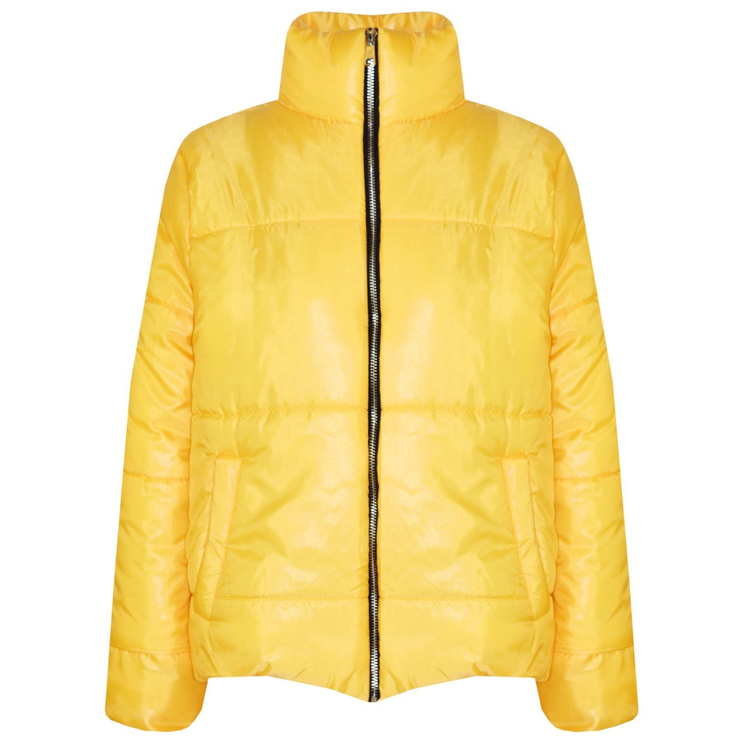 Girls Jacket Kids Wetlook Cropped Padded Quilted Puffer Bubble Jackets Coat 5-13